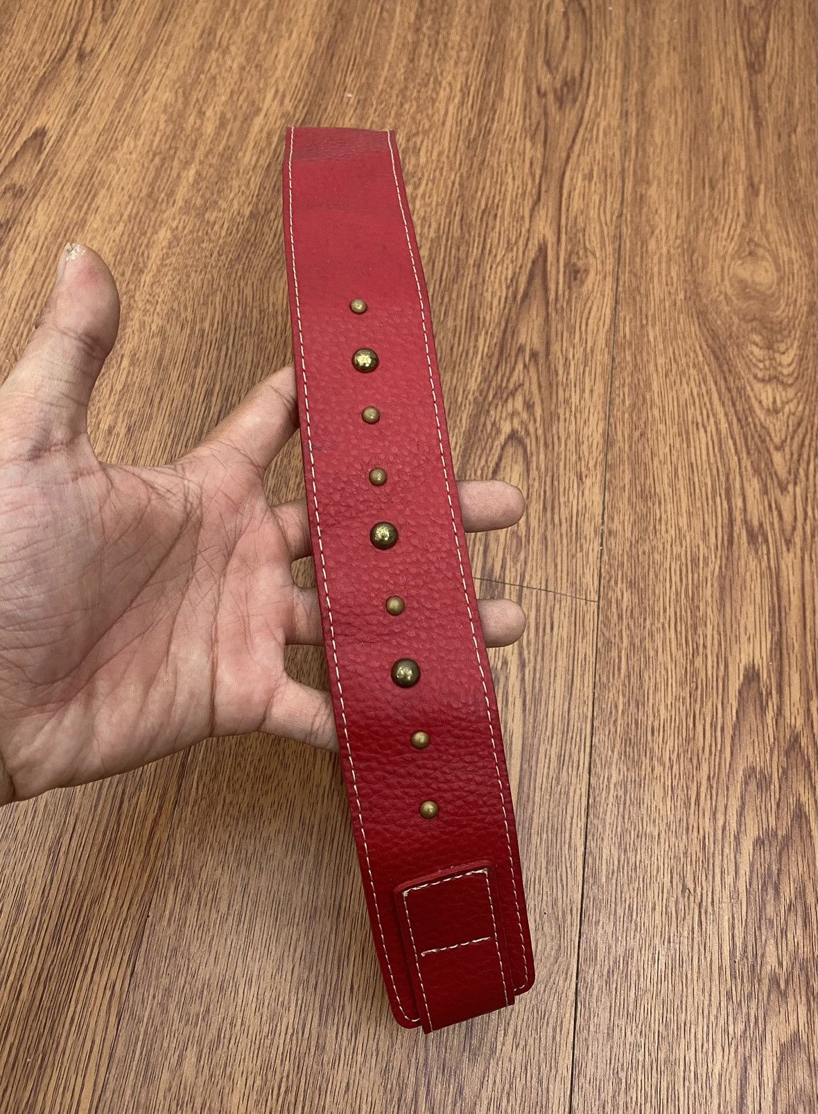 If Six Was Nine × Japanese Brand × Le Grande Bleu (L.G.B.) Red studded metal belt Size ONE SIZE - 3 Thumbnail