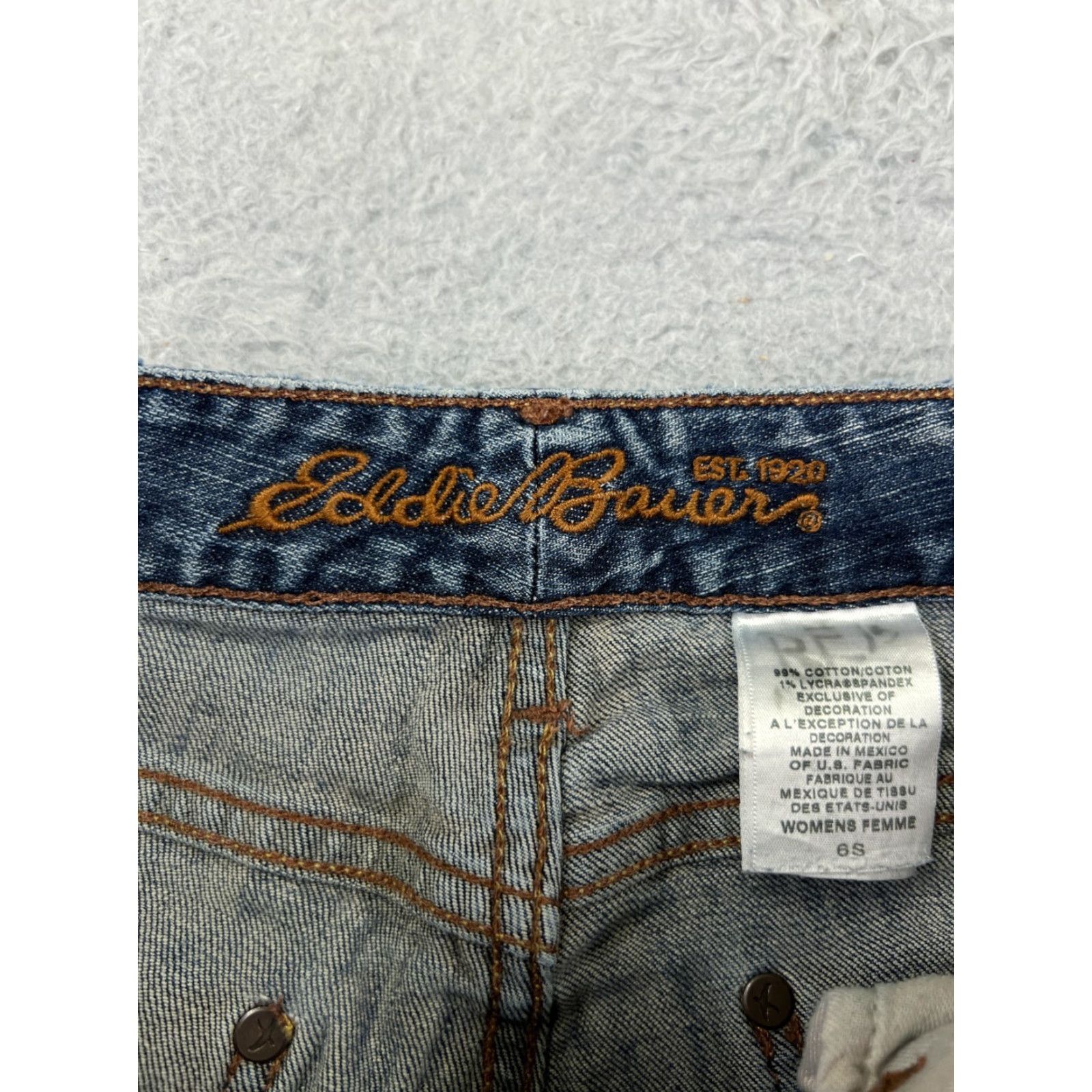 Eddie Bauer Eddie Bauer Jeans Womens 6 Blue Denim Bootcut Mid Rise Cotton Blend 26x27 Adult Regular Navy Mens Women Girls Size 28" / US 6 / IT 42 - 3 Thumbnail