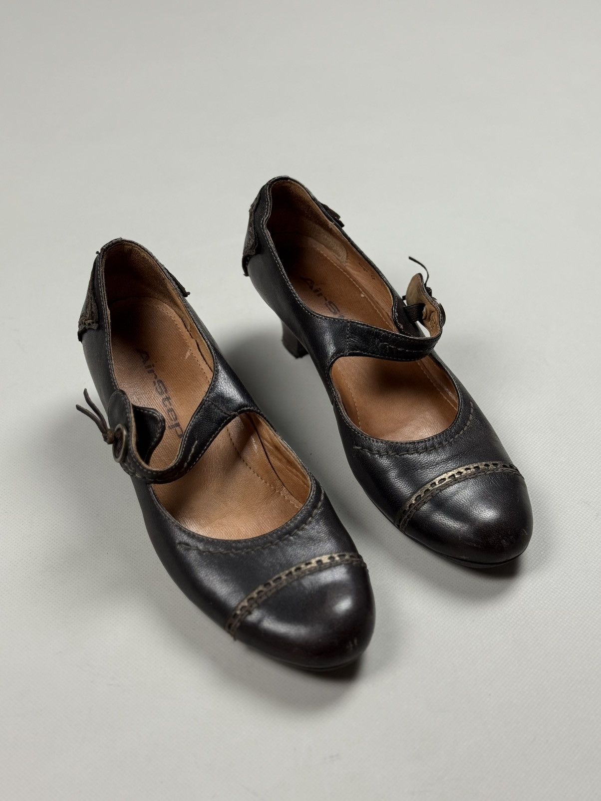A.S.98 × Vintage Airstep Vintage Avant-Garde Ladies Leather Heeled Shoes Size US 8 / IT 38 - 1 Thumbnail