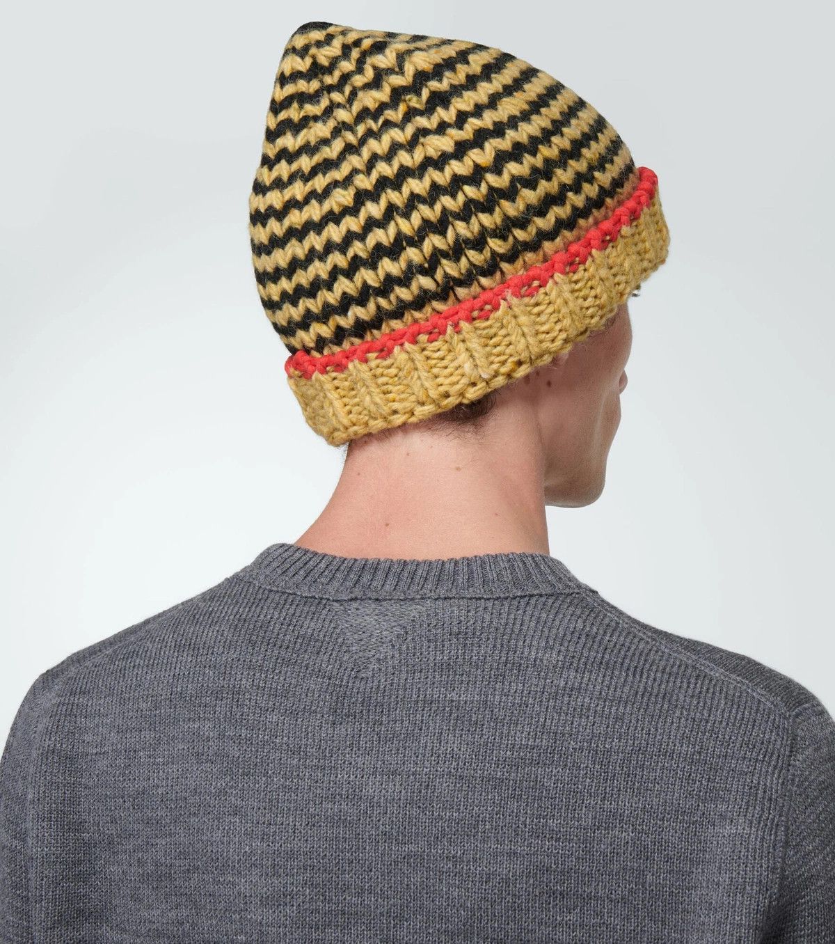 Bottega Veneta o1n1vont0125 Size: S / Zig Zag Wool Beanie Cap / Hat Size ONE SIZE - 3 Thumbnail