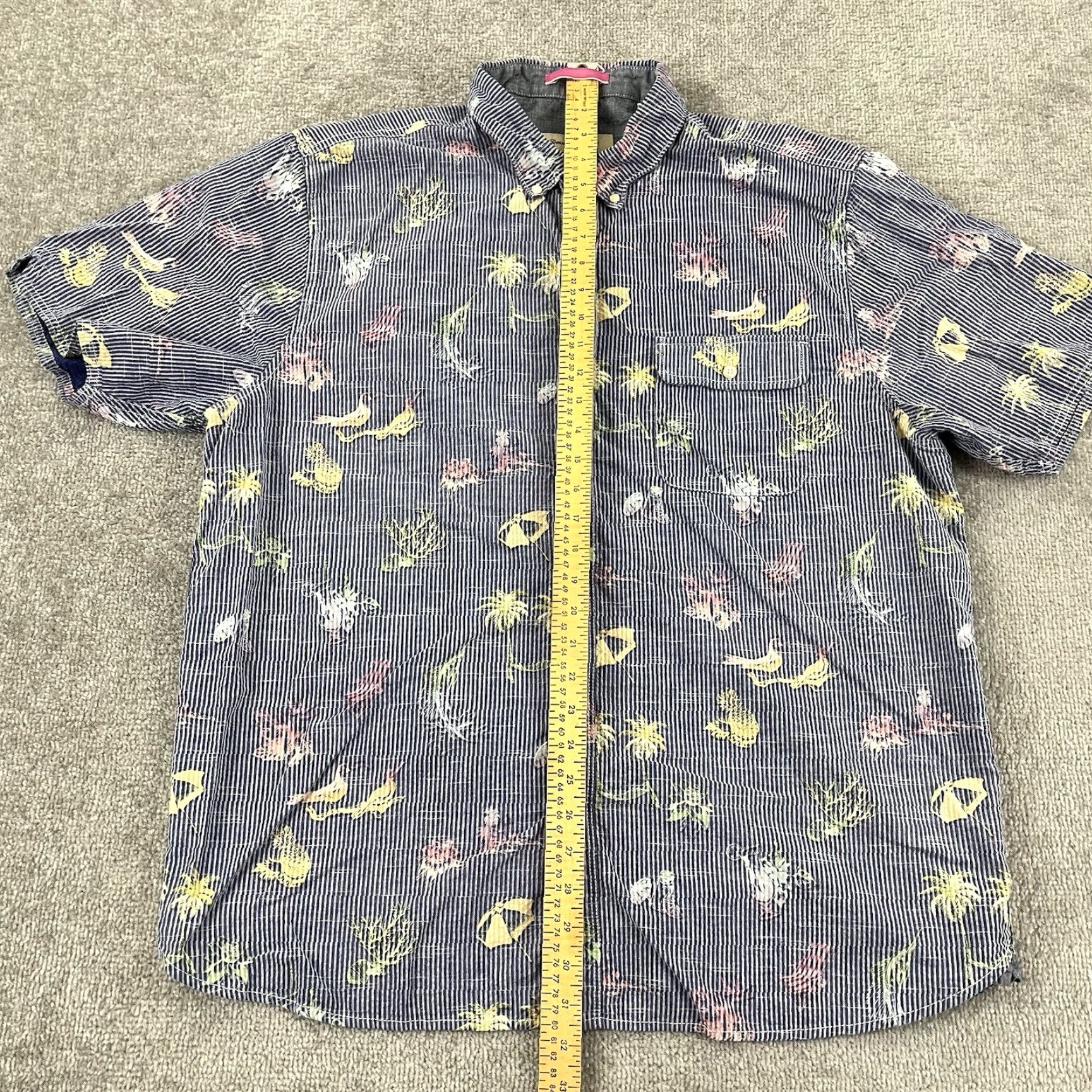 Tommy Bahama TOMMY BAHAMA Shirt Mens XL Blue Hawaiian Tropical Fish Palm Button-Down Shirt Size US XL / EU 56 / 4 - 4 Thumbnail