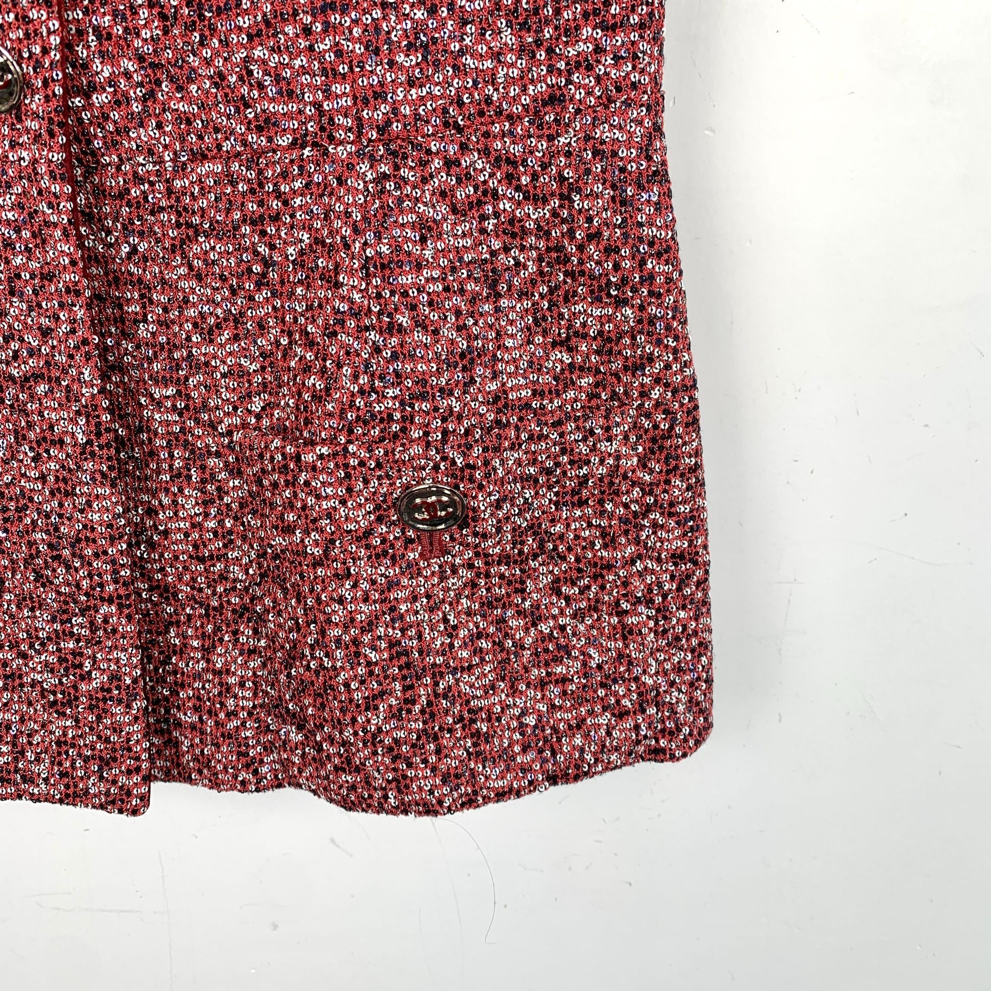 Chanel Chanel Red Sequin-Embellished Collared Vest (Size XS, 23 Col Size XS / US 0-2 / IT 36-38 - 6 Thumbnail