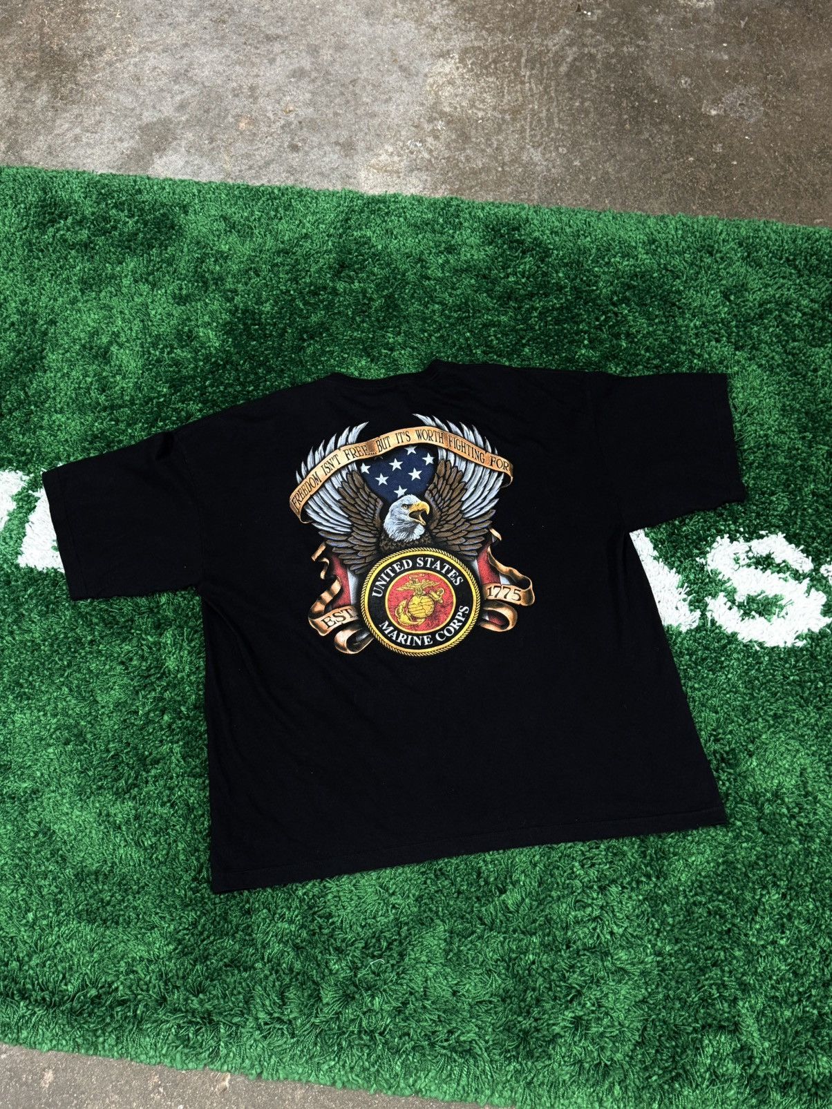 Vintage Vintage Marines USMC USA Military Eagle Black 2XL Tee XXL Size US XXL / EU 58 / 5 - 4 Thumbnail