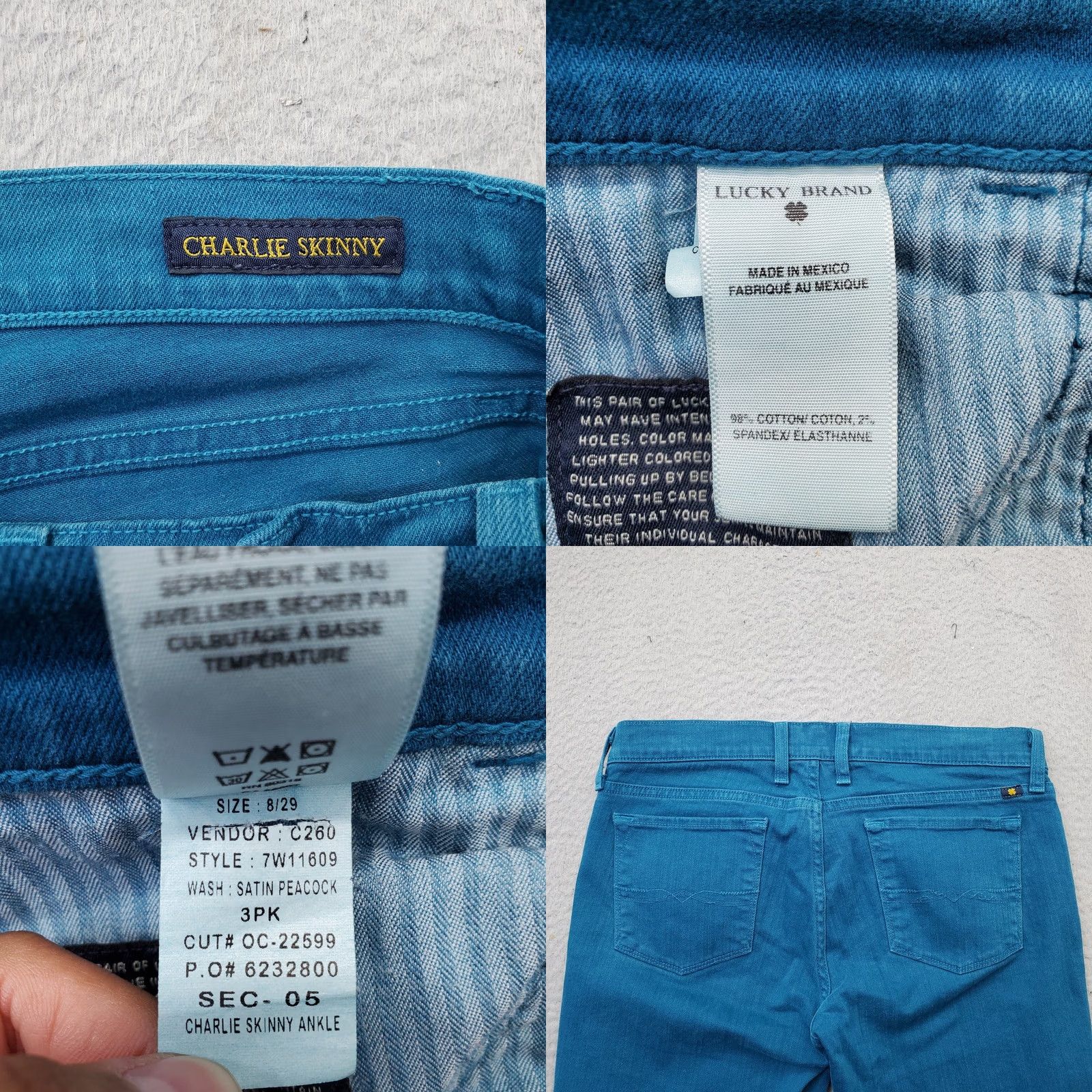 Lucky Brand Lucky Brand Charlie Ankle Skinny Jeans Womens Size 8 Blue Denim Streetwear 5-Pocket Design Vintage No Size 30" / US 8 / IT 44 - 8 Thumbnail