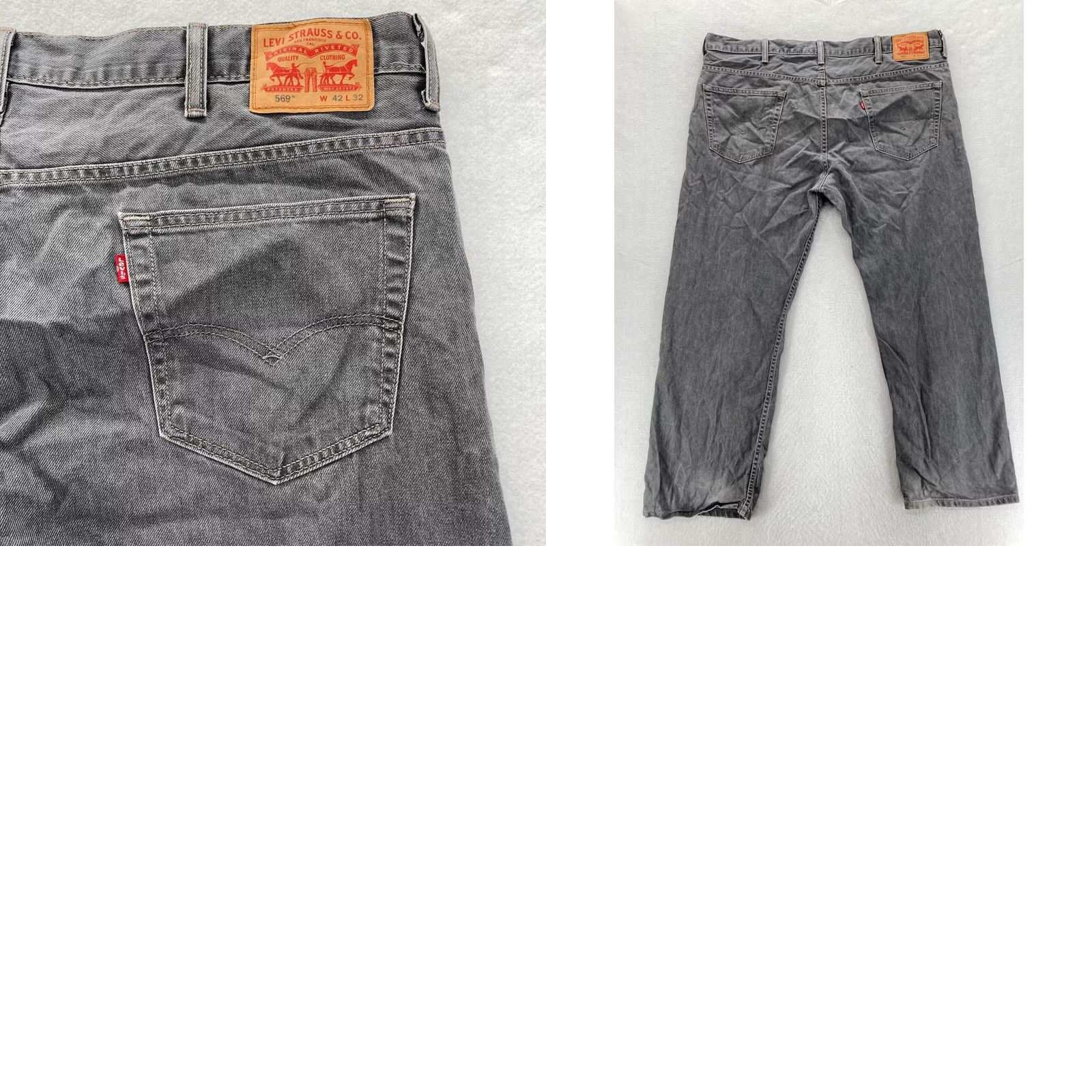 Levi's Levi's 569 Jeans Mens Relaxed Straight Leg Medium Wash Gray Denim Pants 42x32 Size US 42 / EU 58 - 9 Thumbnail