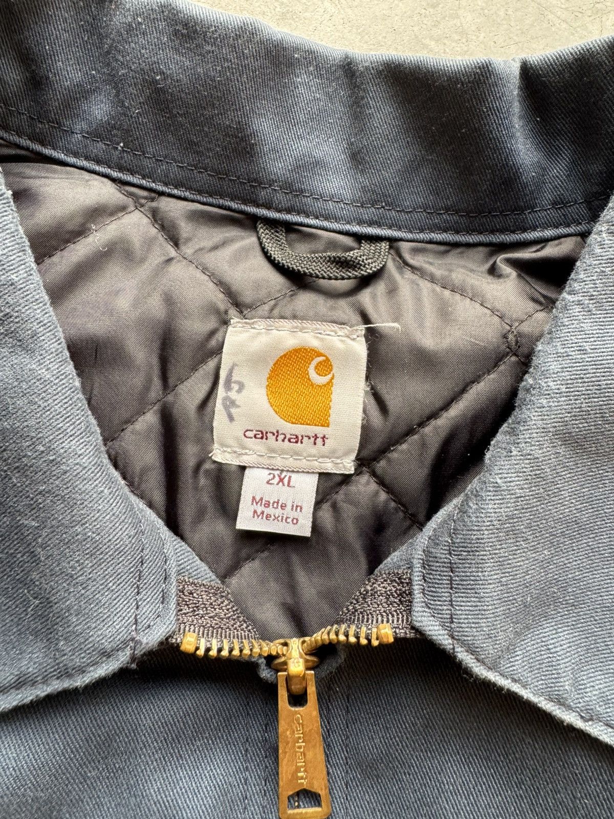 Carhartt Vintage 90’s/00’s Carhartt Detroit Navy Embroidered Jacket Size US XL / EU 56 / 4 - 4 Thumbnail