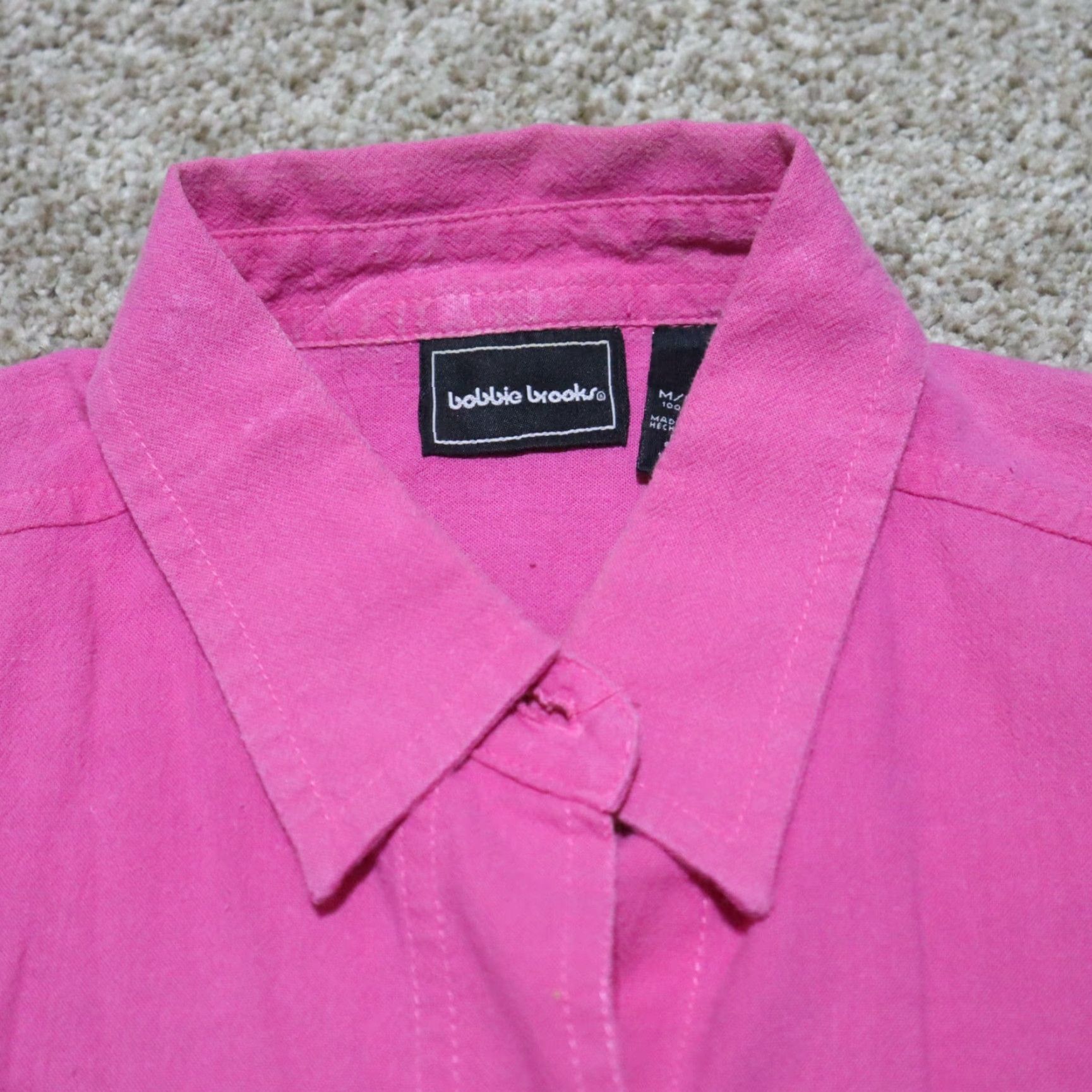 Vintage Bobbie Brooks Shirt Pink Button Up Short Sleeve 100% Cotton Size M Women's Size M / US 6-8 / IT 42-44 - 3 Thumbnail