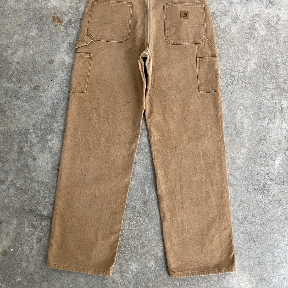 Carhartt Vintage Carhartt Blanket Lined Tan Carpenter Work Pants Size US 35 - 19 Thumbnail