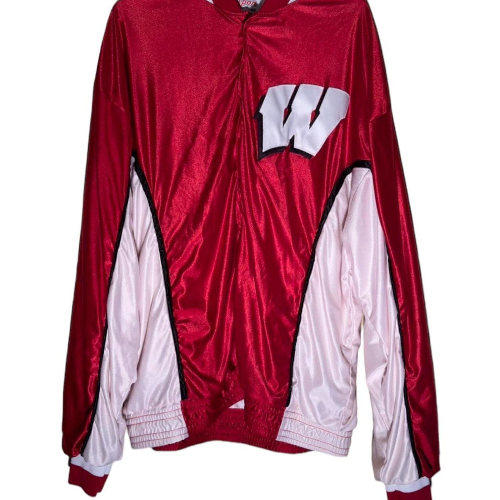 Vintage Vintage 90s wisconsin basketball warmup Size US M / EU 48-50 / 2 - 1 Thumbnail