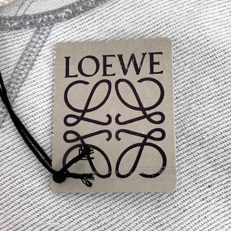Loewe Loewe Grey Logo Embroidered Cotton Hooded Drawstring Long Size S / US 4 / IT 40 - 6 Thumbnail