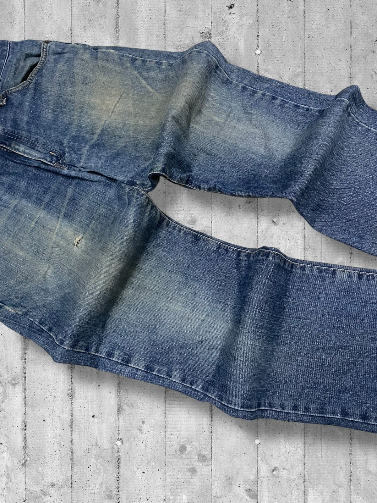 Designer × Edwin × Vintage Vintage 1990s Japan Designer Edwin Distressed Mudwash Denim Size US 32 / EU 48 - 6 Thumbnail