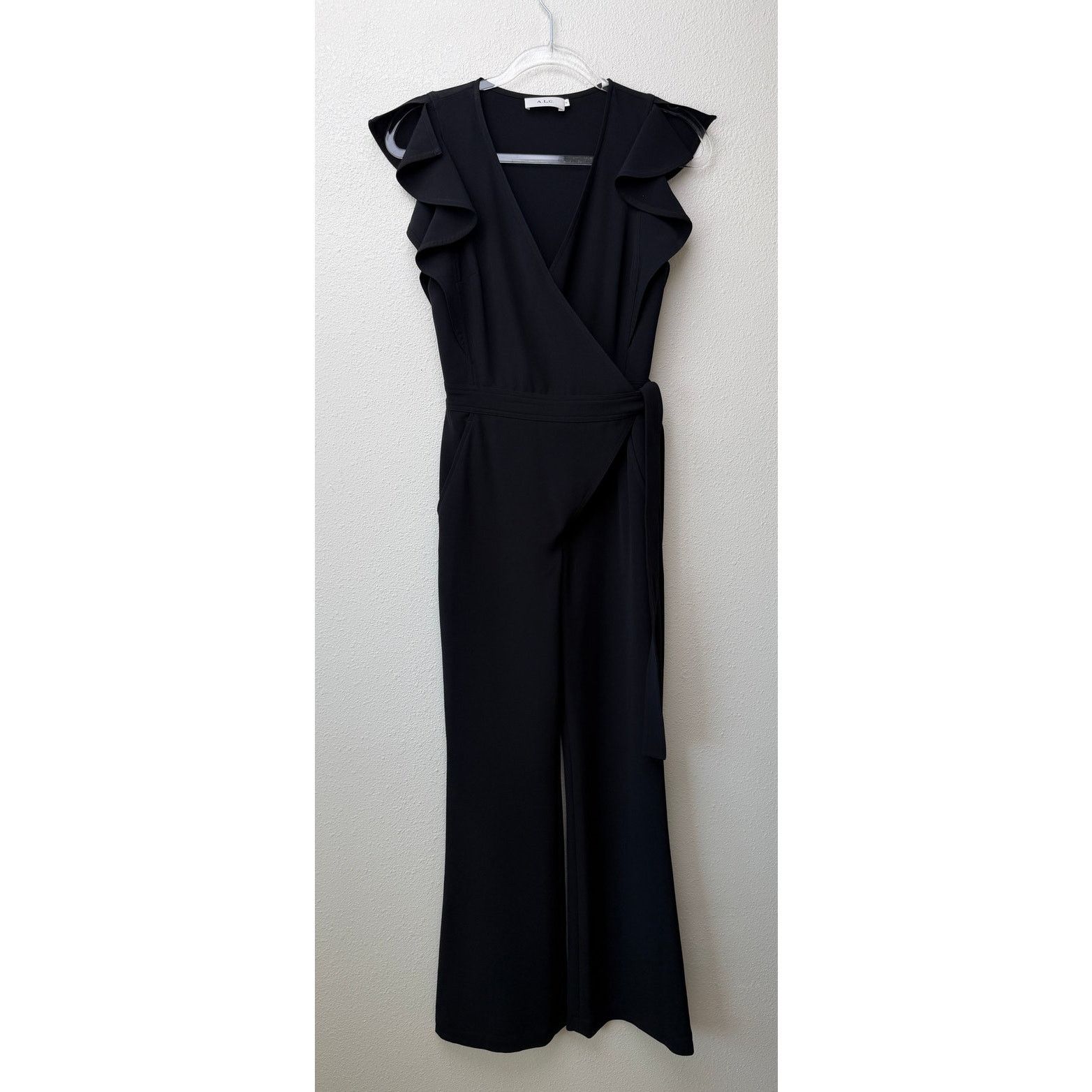 A.L.C. A.L.C. Wilder Black Wrap Flare Jumpsuit Womens 0 Size XS / US 0-2 / IT 36-38 - 2 Thumbnail