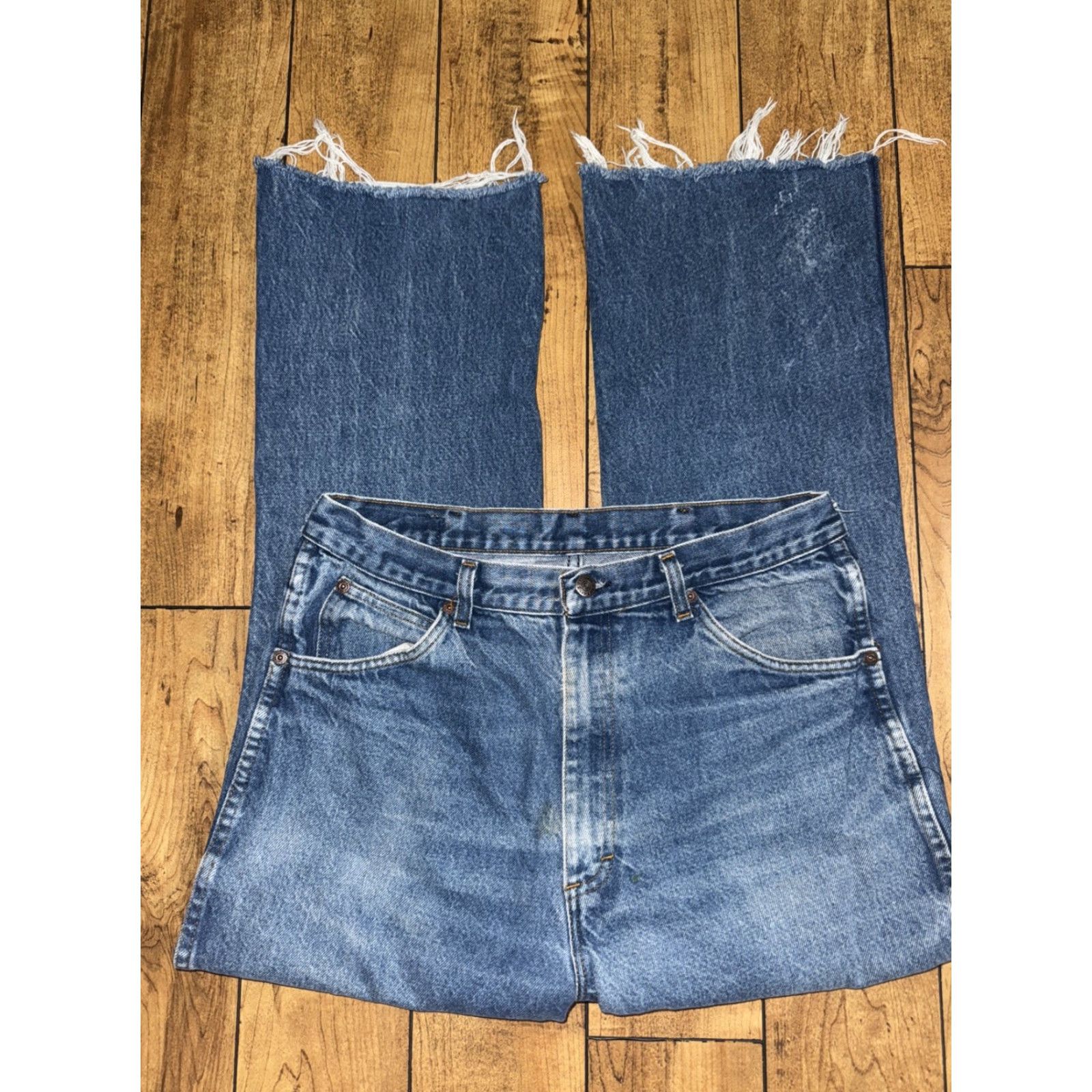 Vintage VINTAGE Sears Roebucks Jeans 32x28 Blue Distressed Workwear Made in USA Mens Jeans Straight 32 Blue Distressed USA Size US 32 / EU 48 - 5 Thumbnail