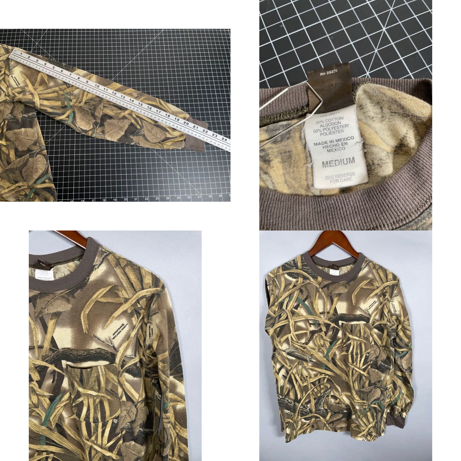 Vintage VTG Ranger Camo Long Sleeve Pocket T-Shirt Adult Small Wetlands Ranger Men Medium (Tag) Green Camouflage 50-50 Cotton-Polyester Size US S / EU 44-46 / 1 - 8 Thumbnail