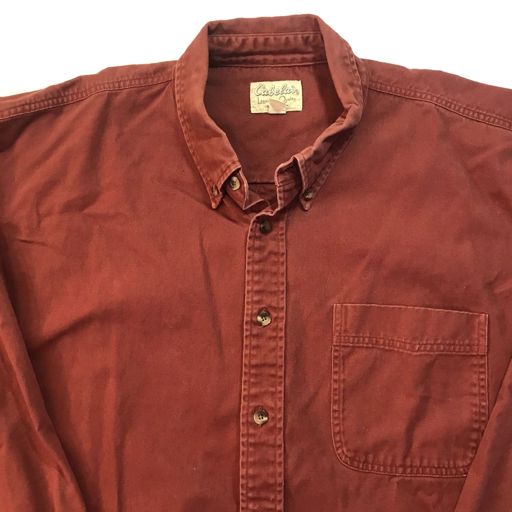Vintage Cabela's Outdoor Heavy Button-Up Shirt Mens Long Sleeve Casual Red 2XL Size US XXL / EU 58 / 5 - 2 Thumbnail