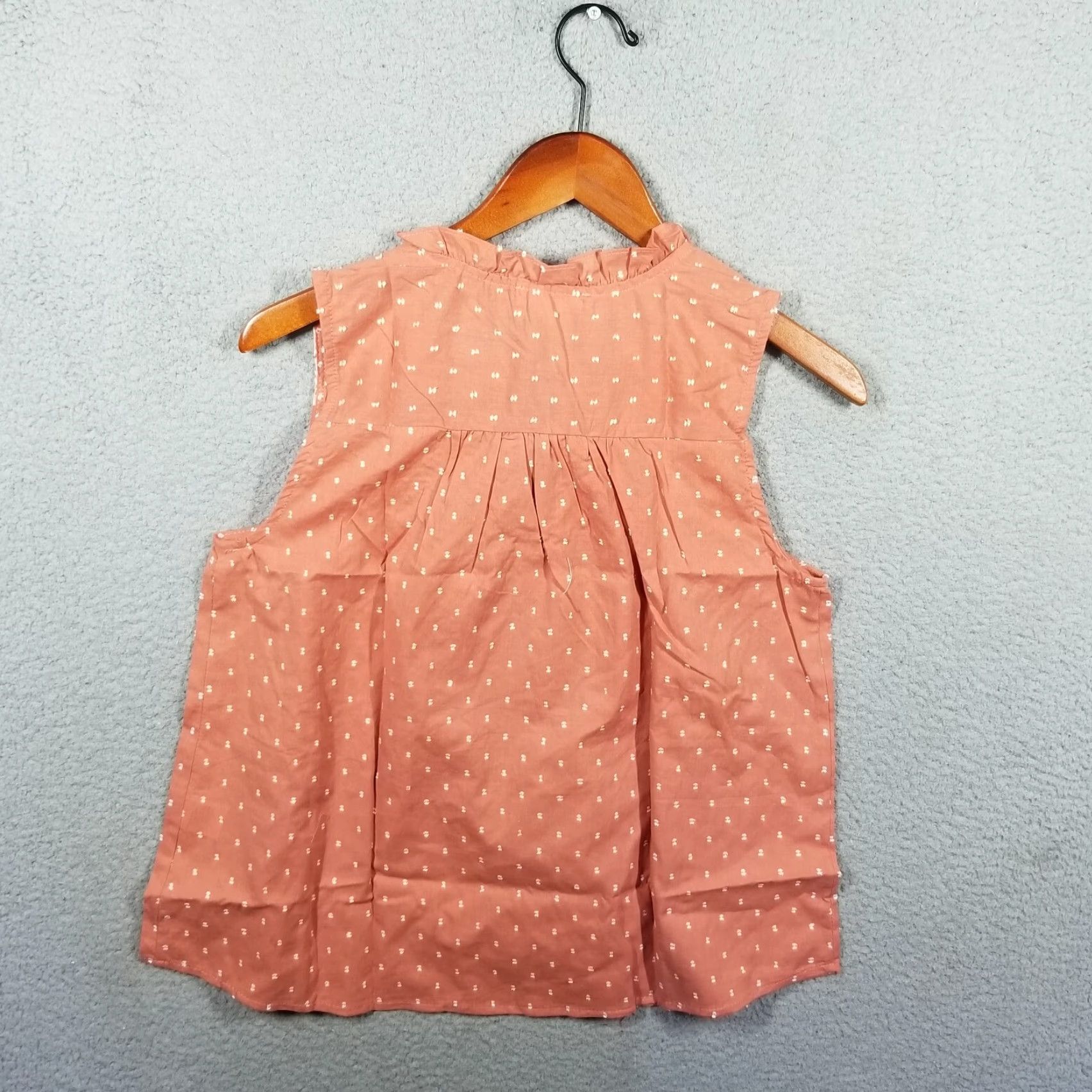Anthropologie VINTAGE Anthropologie MINE Tank Top Women Medium Sleeveless Peach Floral Cottagecore Summer Shirt Size M / US 6-8 / IT 42-44 - 7 Thumbnail