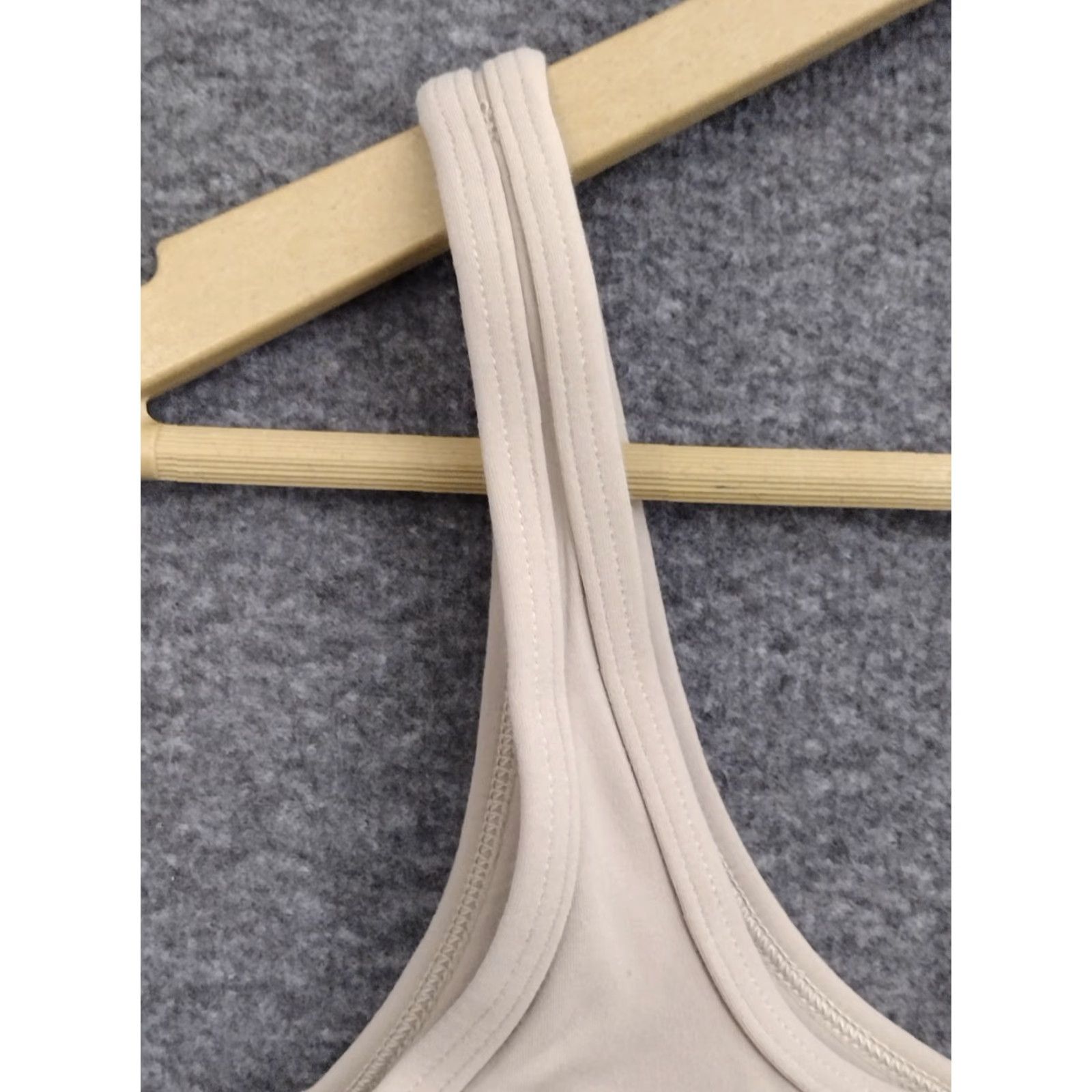 Vintage TnAction Women's Mini Sports Bra Beige S Shaped Strap Lightweight Wireless Full Cup Medium Support Activewear Shirt Women? Size ONE SIZE - 7 Thumbnail