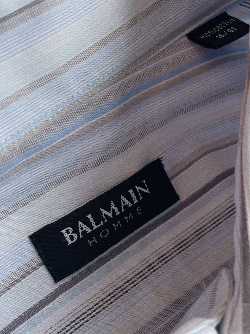 Balmain Balmain Homme Dress Shirt Blue French Cuff Size US M / EU 48-50 / 2 - 11 Thumbnail