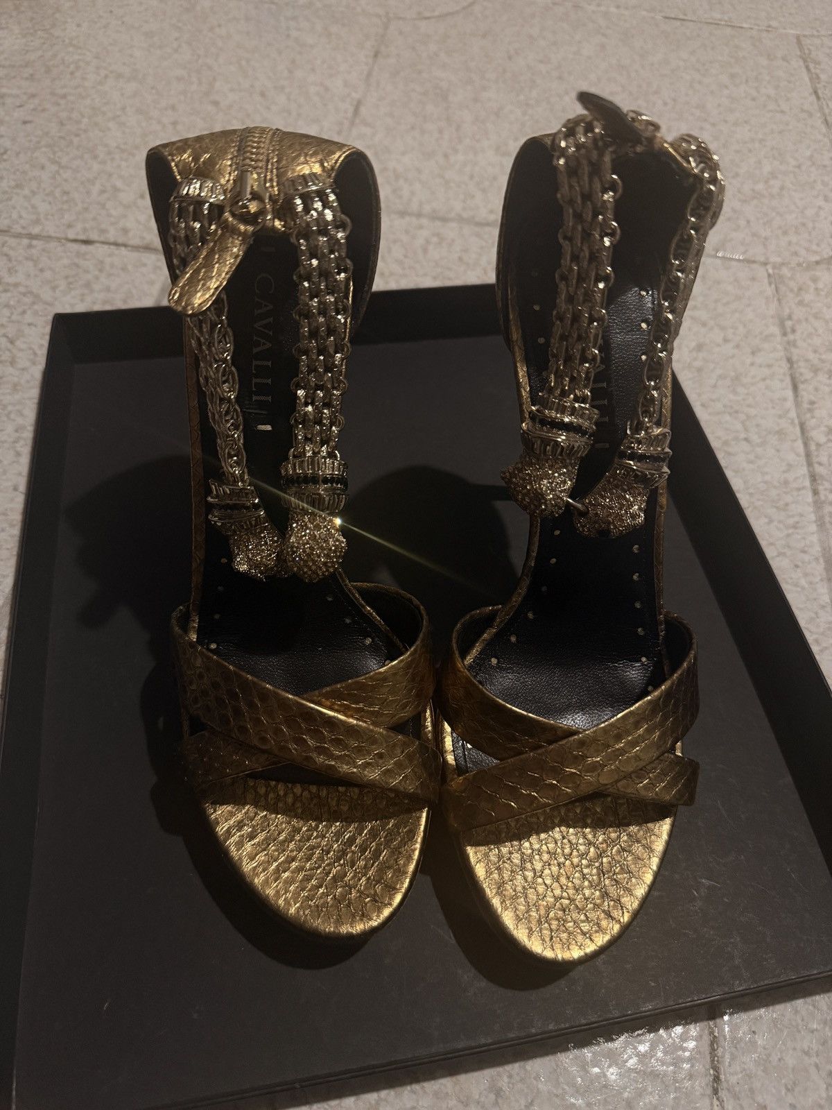 Roberto Cavalli Jewel panther sandals Size US 9 / IT 39 - 3 Thumbnail