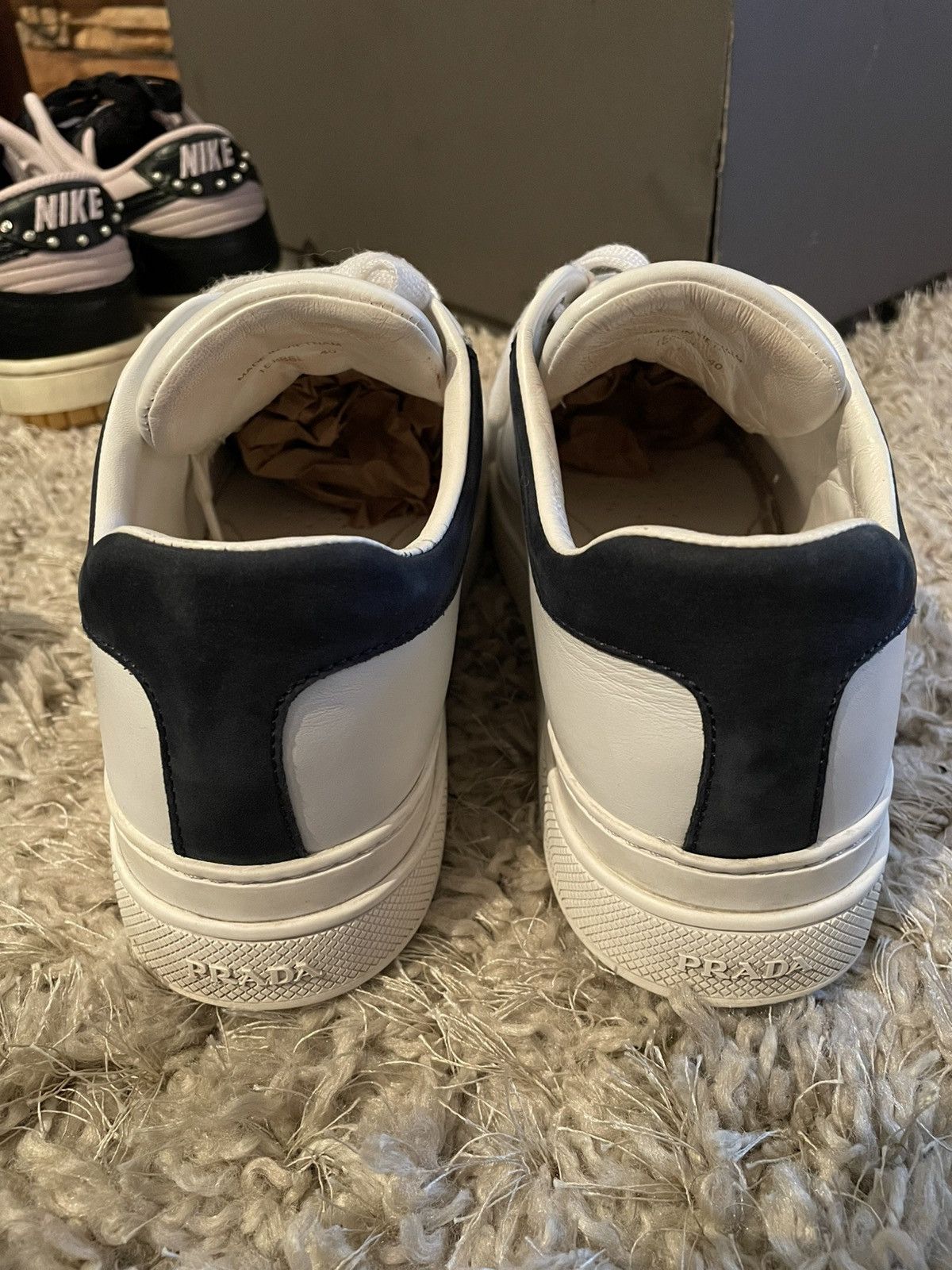 Prada Prada White Leather Platform Trainer Size US 8 / EU 41 - 7 Thumbnail