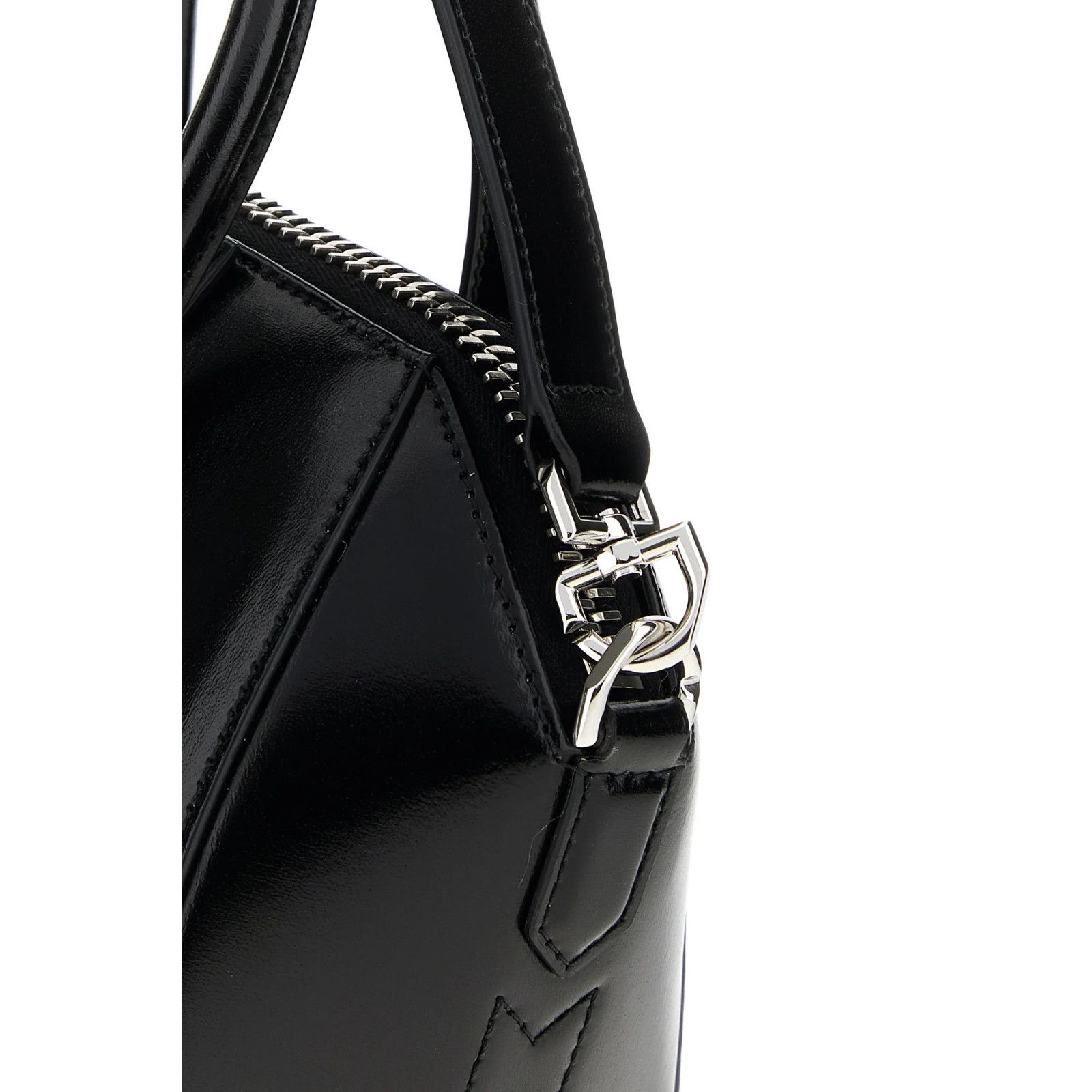Givenchy GIVENCHY Mini Antigona Black/Silver Shiny Leather Handbag Ne Size ONE SIZE - 4 Thumbnail