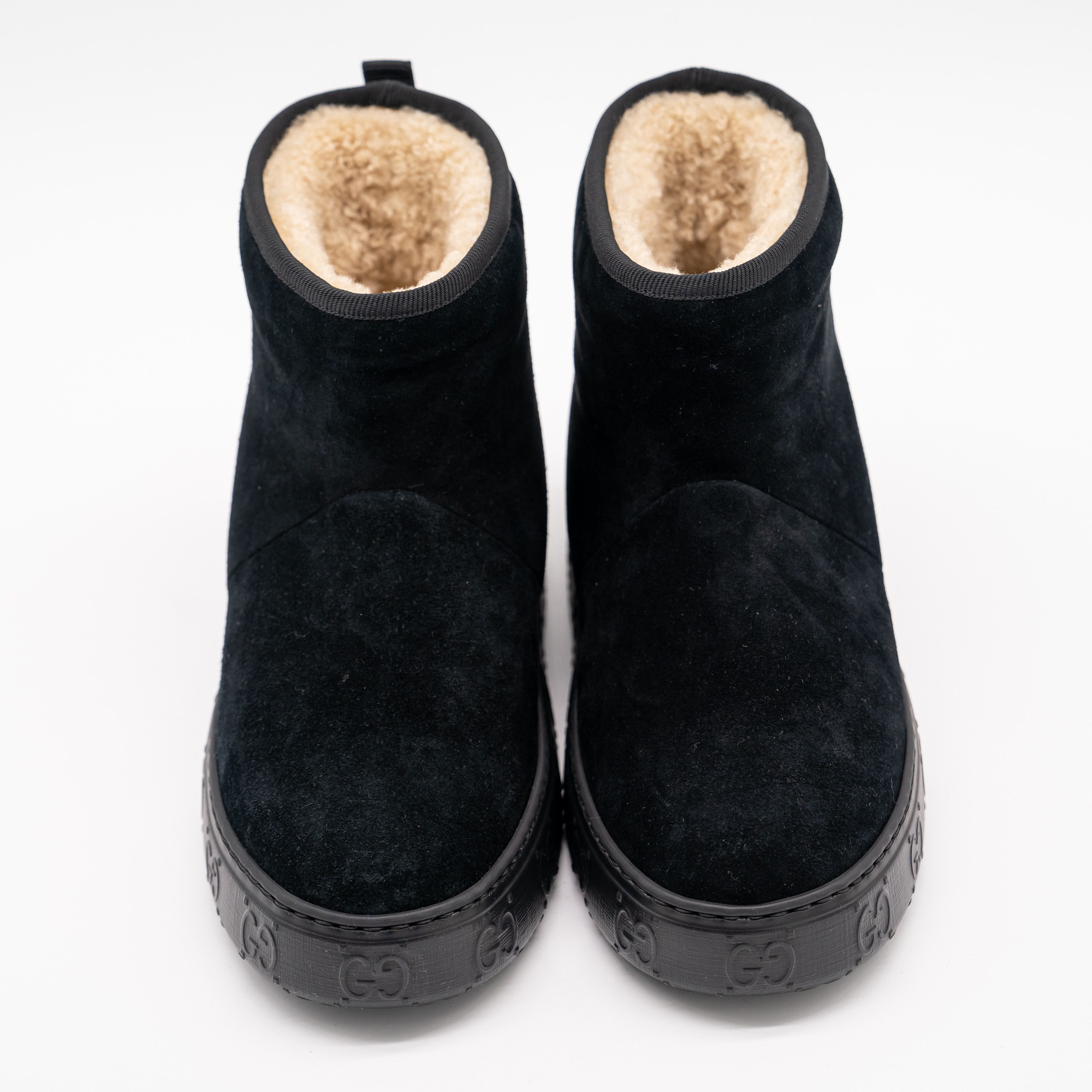 Gucci 36.5G 6.5 US Gucci Shearling Ankle Boots Black Mouton Winter Size US 6.5 / IT 36.5 - 3 Thumbnail