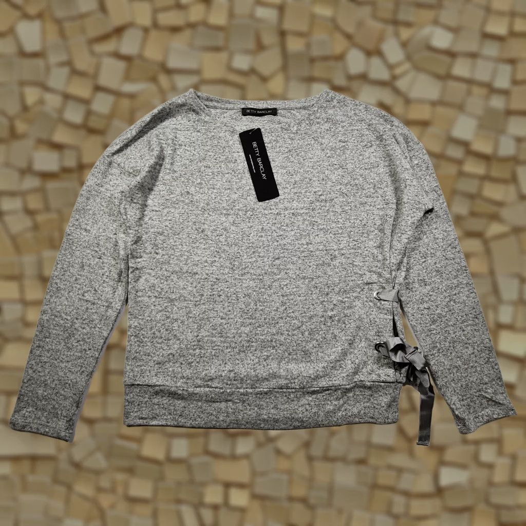Vintage Betty Barclay Womens Jumper Grey 10 UK Long Sleeve Lightweight Top Size L / US 10 / IT 46 - 1 Thumbnail