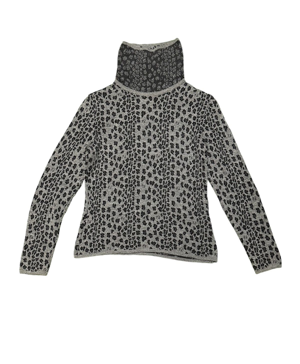 Fendi Fendi leopard turtle neck sweater Size M / US 6-8 / IT 42-44 - 2 Thumbnail