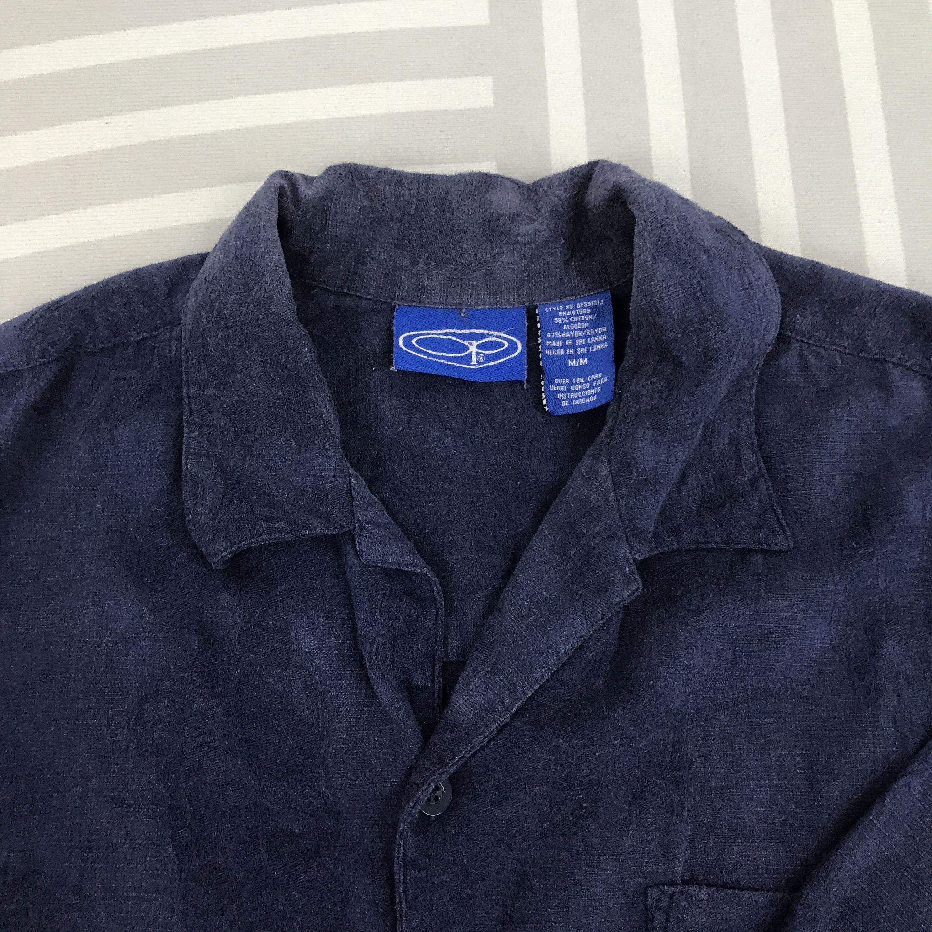 Japanese Brand Vintage OP Hawaii design indigo button up shirts Size US M / EU 48-50 / 2 - 5 Thumbnail