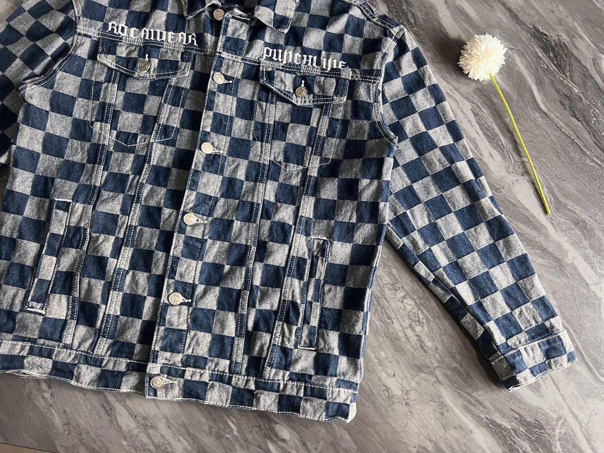 Rocawear Roca Wear : Check Board Pattern Denim Jacket Size US M / EU 48-50 / 2 - 6 Thumbnail