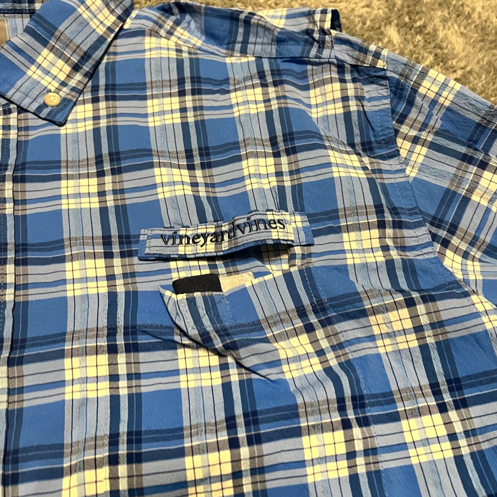 Vineyard Vines Vineyard Vines Shirt XL Men Blue Plaid Harbor Whale Button Vented Performance Long Sleeve Size US XL / EU 56 / 4 - 2 Thumbnail