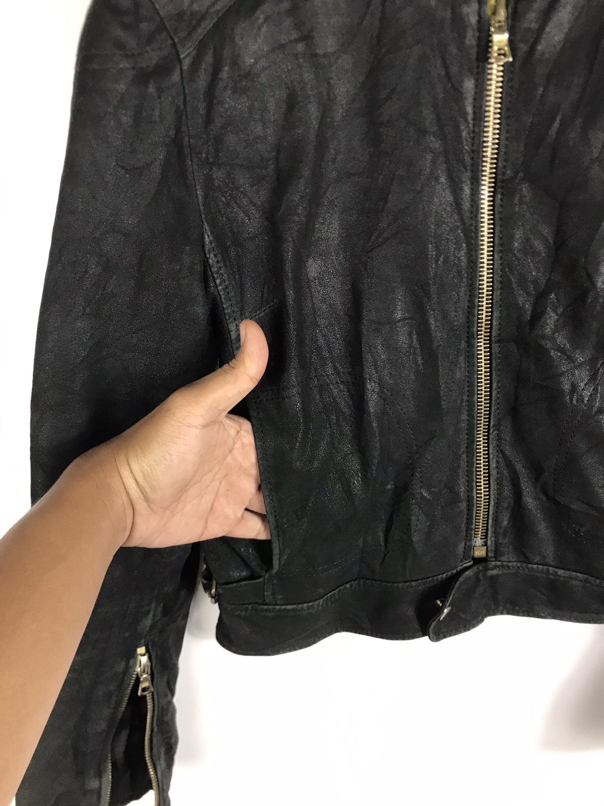 ADAM ET ROPE × Vintage ⚡️Vintage Adam Et Rope Gelli Leather Cropped Rider Jacket Size S / US 4 / IT 40 - 8 Thumbnail