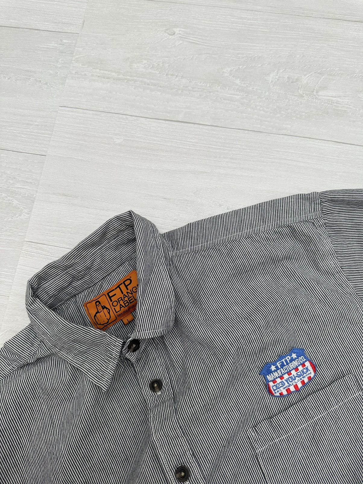 Fuck The Population Fuck The Population Black Pinstripe " Fuck You " Work Shirt Size US L / EU 52-54 / 3 - 3 Thumbnail