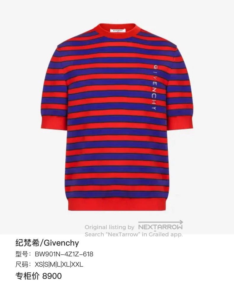 Givenchy Givenchy Striped Letter Logo Knit Short Sleeve Size US M / EU 48-50 / 2 - 6 Thumbnail