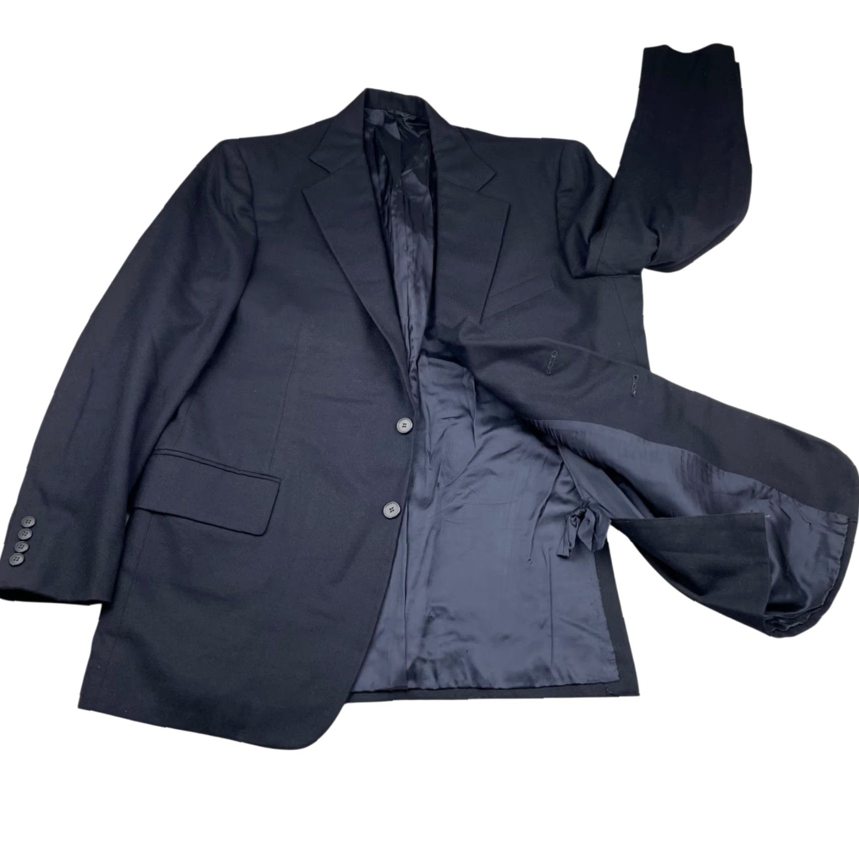 Vintage VTG Dunhill Tailors Men’s Blazer Coat Jacket Wool Flannel 2-Button Navy 44R US Adults Mens Size 44R - 3 Thumbnail