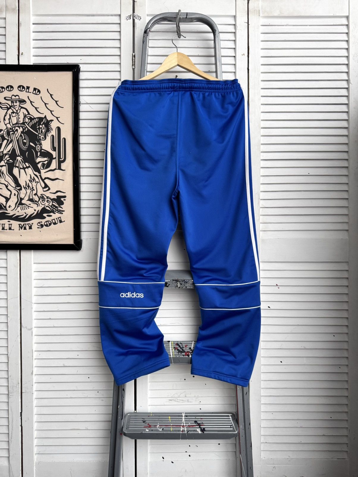 Adidas Vintage Adidas Originals Blue Trefoil Track Pants Size US 32 / EU 48 - 2 Thumbnail