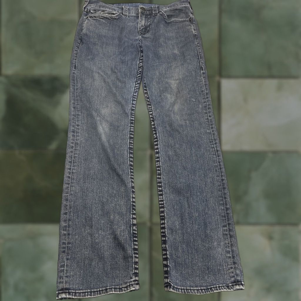 True Religion True Religion Jeans Ricky Straight 5-Pocket Denim Dark Blue Back Flap Pockets 34 x 32.5 Mens Regular 32 Inseam Size US 32 / EU 48 - 1 Thumbnail