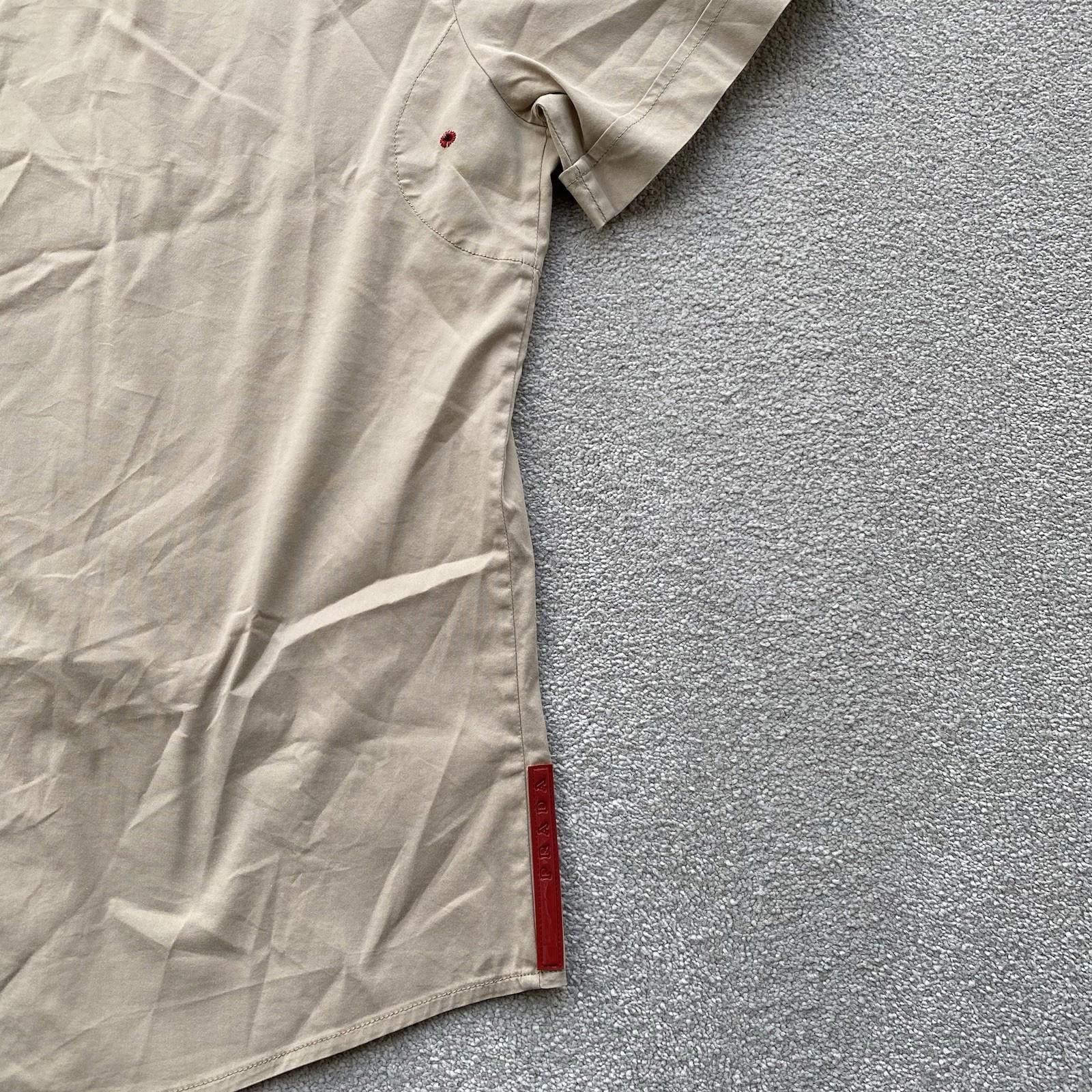 Prada Prada Sport Red Tab Short Sleeve Button Up Shirt Tan Size US L / EU 52-54 / 3 - 6 Thumbnail