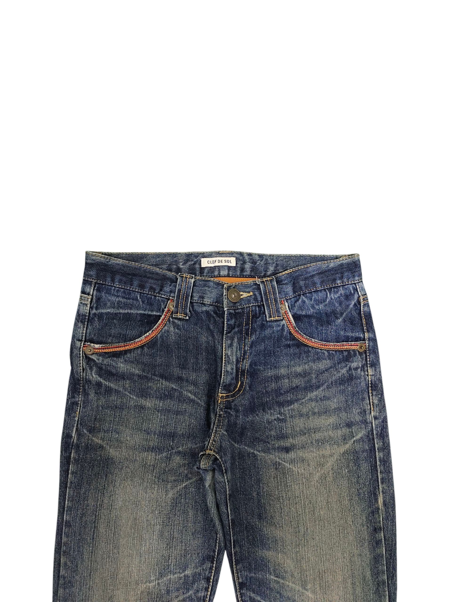Comme des Garcons × Undercover Vintage Clef De Sol Japan Clawmark Distress Denim Jeans Size US 30 / EU 46 - 2 Thumbnail