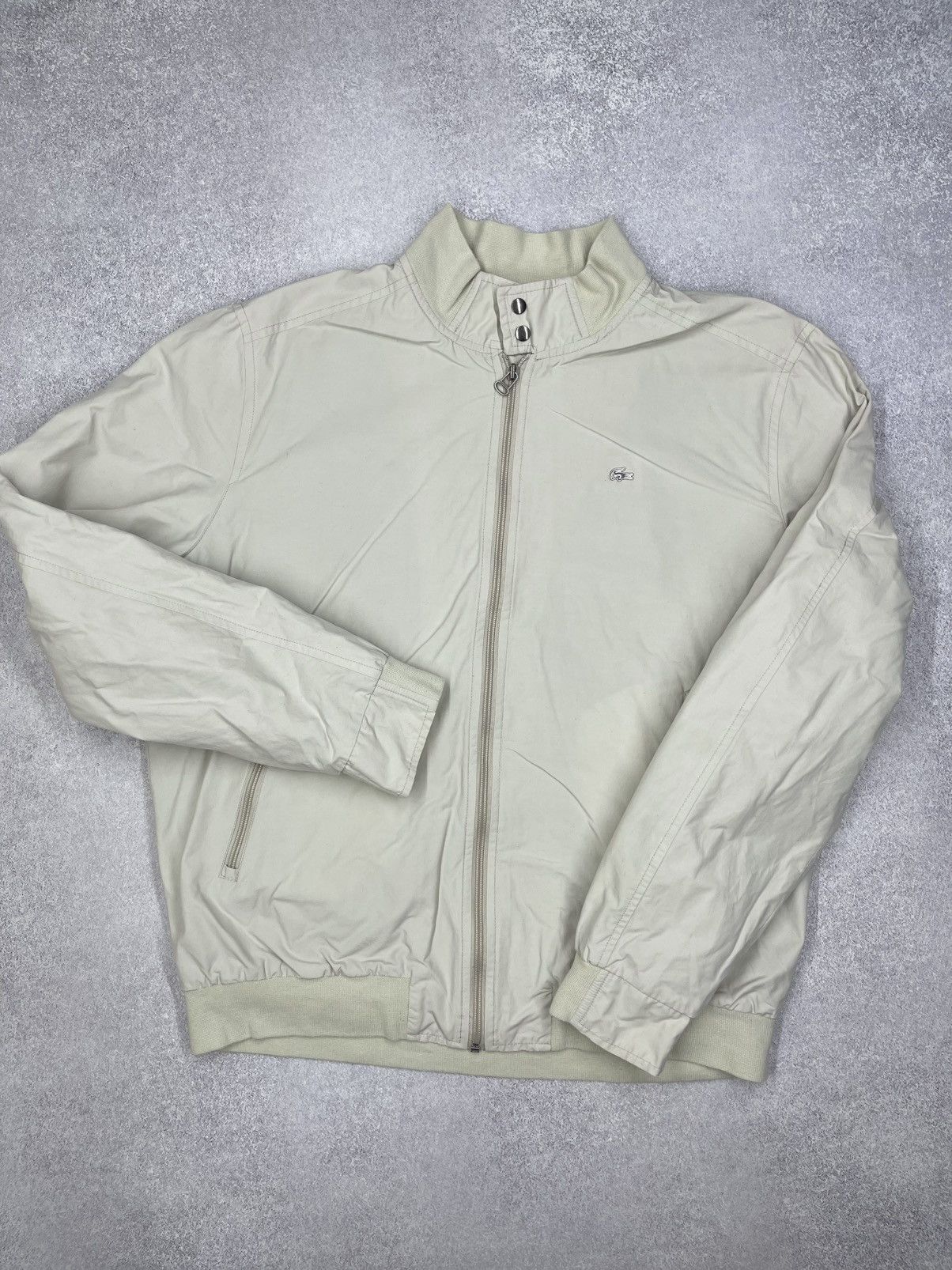 Lacoste Vintage Lacoste 90s Bomber Jacket Beige Metal Logo Crokodile Size US L / EU 52-54 / 3 - 2 Thumbnail