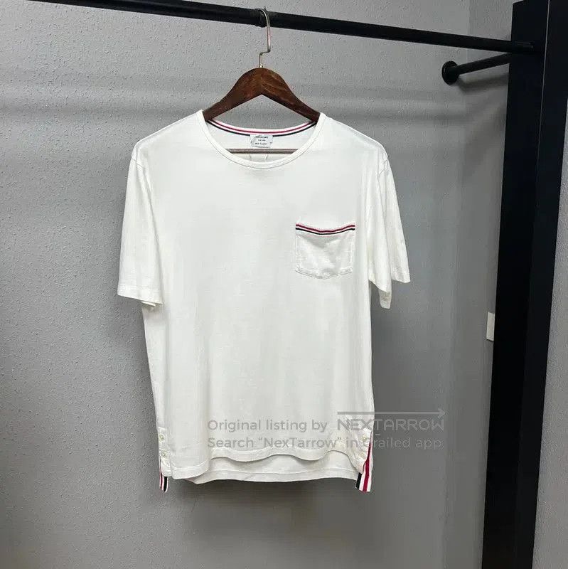 Thom Browne Thom Browne Men's White Cotton T-Shirt . Size US L / EU 52-54 / 3 - 1 Thumbnail
