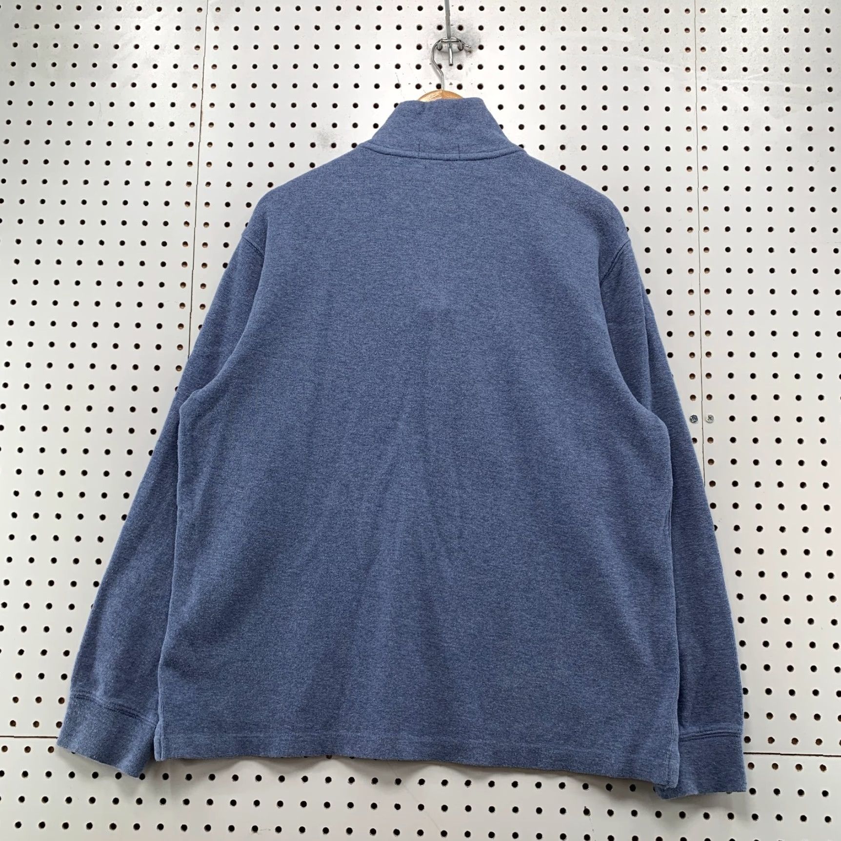 Polo Ralph Lauren Polo Ralph Lauren Sweater Mens Large Blue Estate Rib 1/4 Zip Leather Zip Tab Knit Cotton Mock Neck Long Sleeve Casual Winter Fall Spring Regular Size US L / EU 52-54 / 3 - 2 Thumbnail