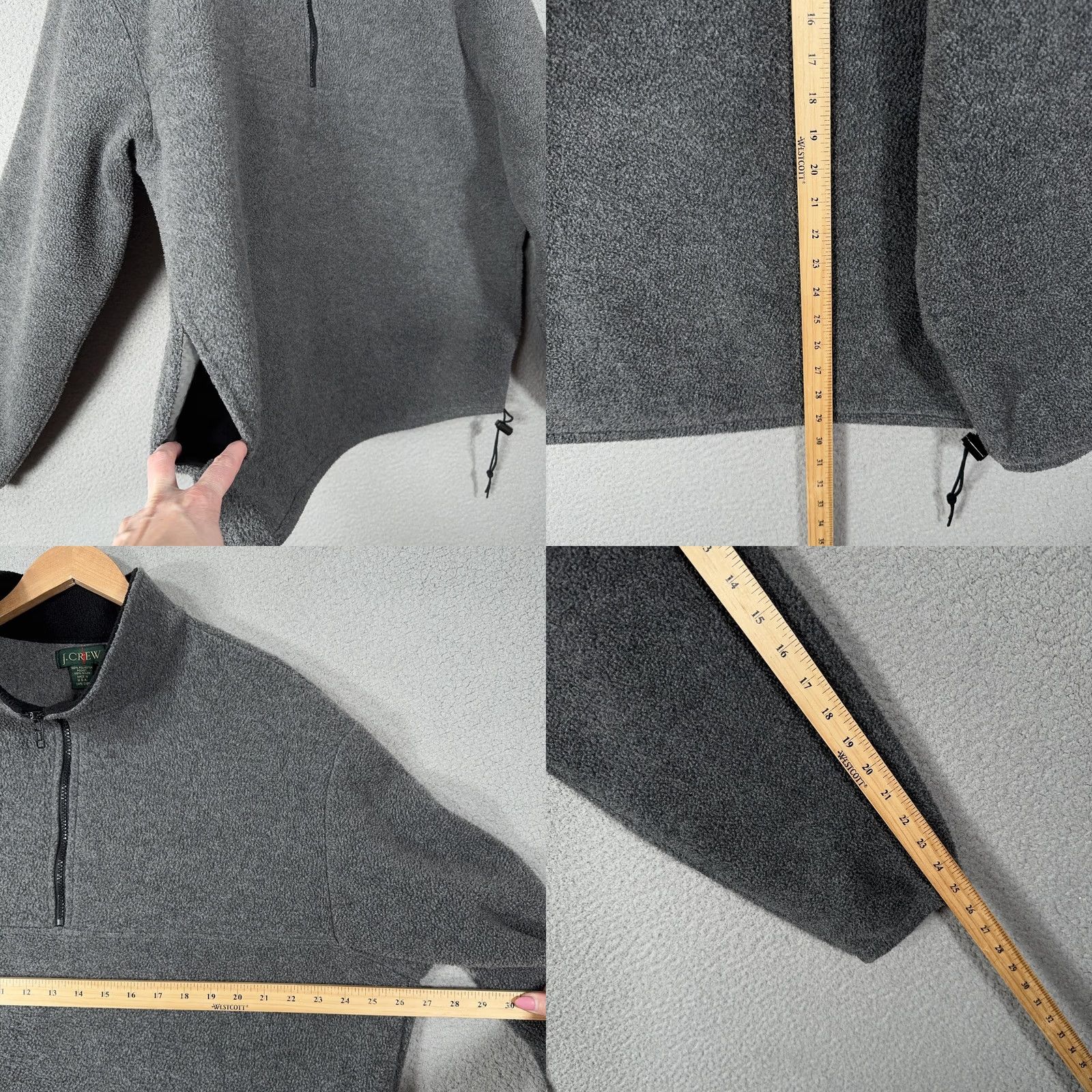 J.Crew VINTAGE J.CREW Oarsman Jacket Mens XL 1/4 Zip Fleece Pullover Sweatshirt Gray 90s Mens Size US XL / EU 56 / 4 - 8 Thumbnail