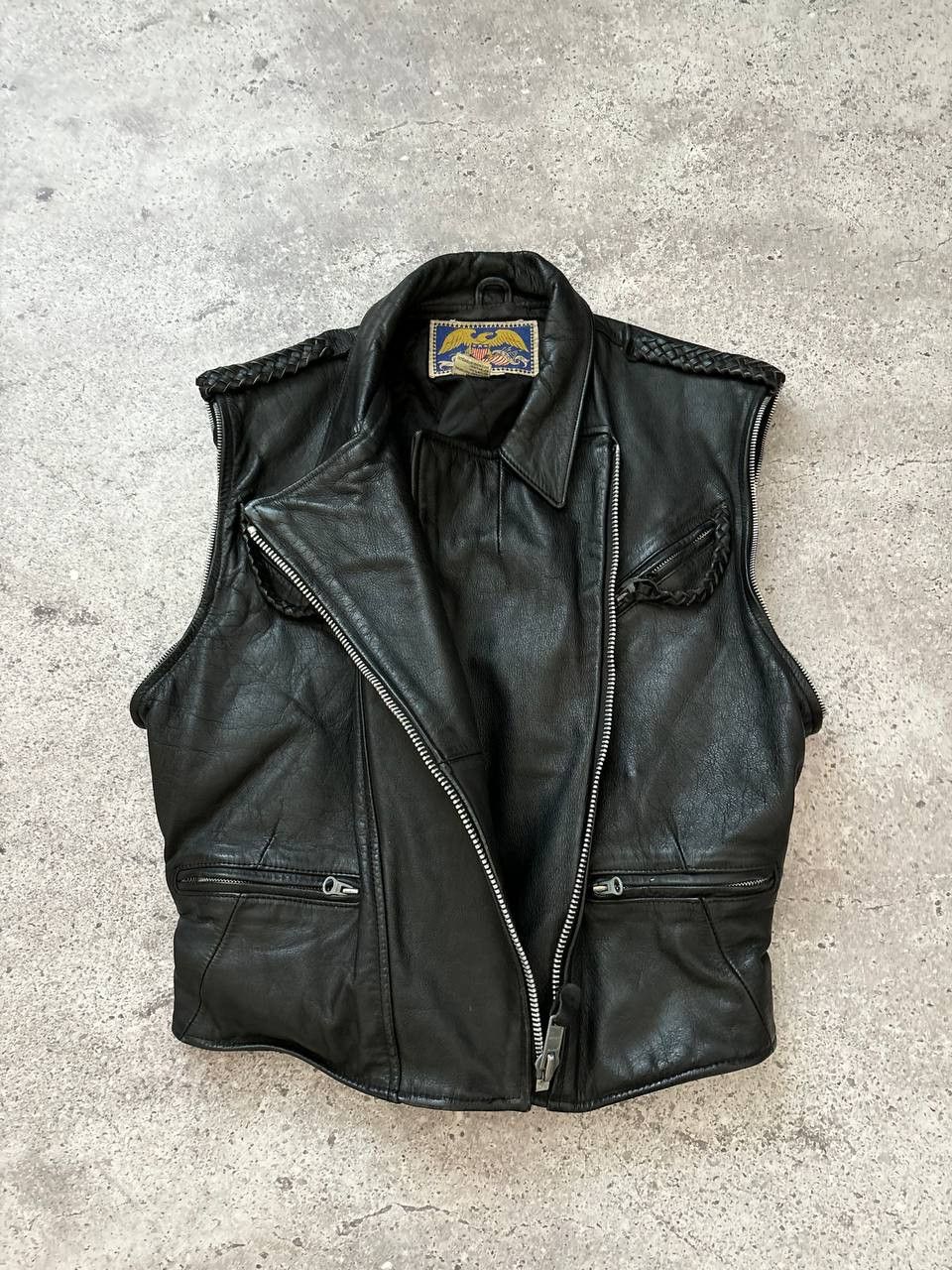 Avirex Avirex Side Zip Black Leather Jacket/Vest Size US M / EU 48-50 / 2 - 4 Thumbnail