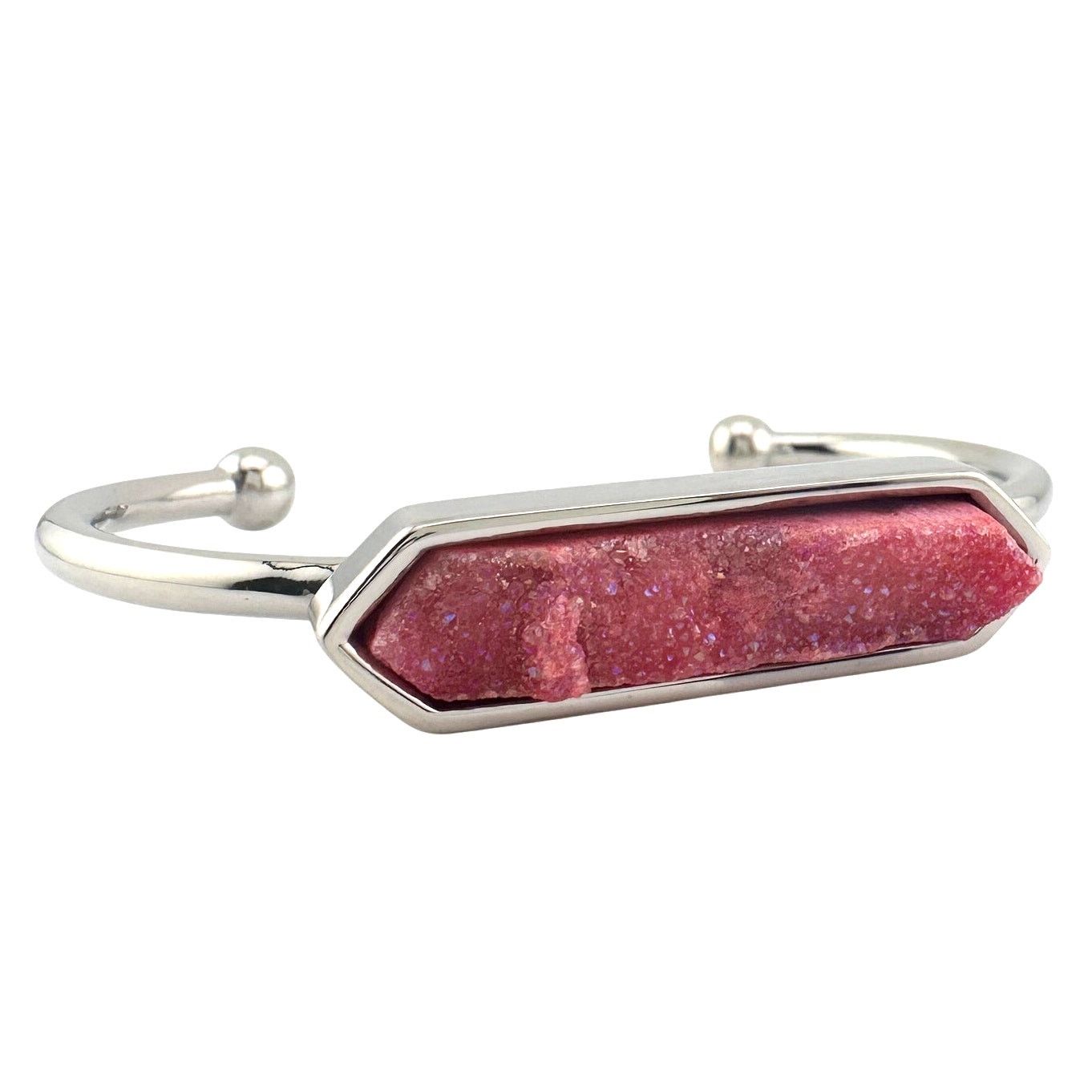 Other Kinsley Armelle Pink Blush Quartz Silver Ion Plated Bangle Size ONE SIZE - 5 Thumbnail