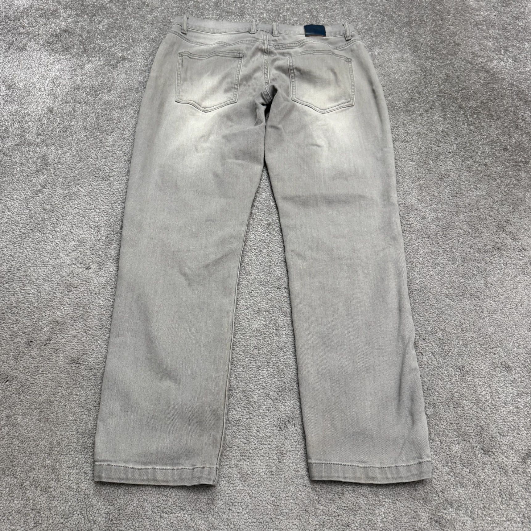 Denime Mugsy Johnnys Jeans Slim 32x30 Gray Denim 5-Pocket Button Zip Mens Straight Streetwear USA - Regular Inseam 32" Cotton Blend Size US 32 / EU 48 - 2 Thumbnail