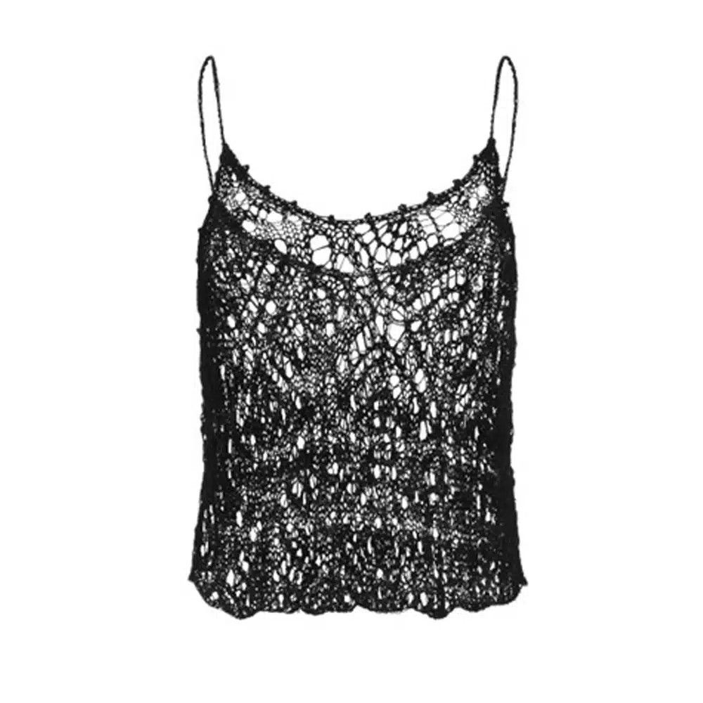 Tom Ford o1loc1c0625 TSK292 Crochet Top in Black Size XS / US 0-2 / IT 36-38 - 1 Thumbnail