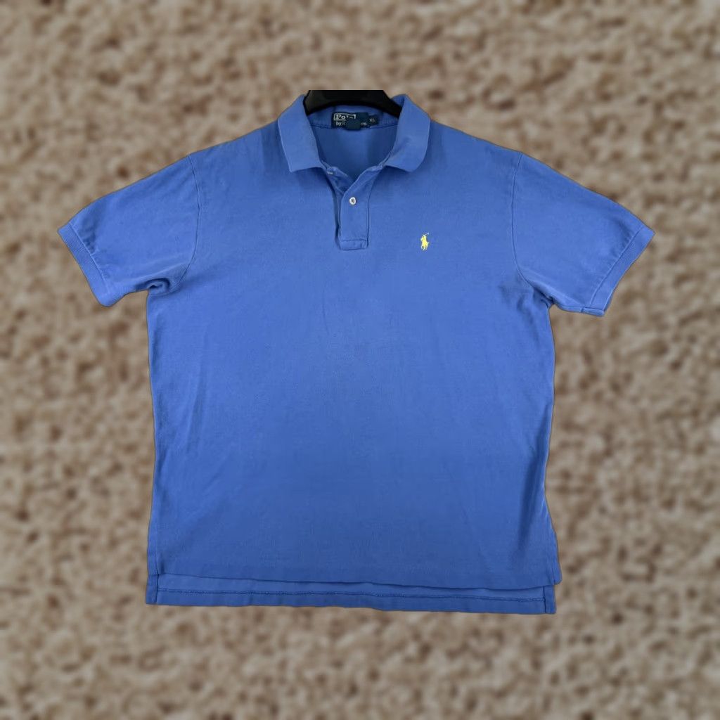 Ralph Lauren VINTAGE Ralph Lauren Polo Shirt Mens XL Blue 100% Cotton Short Sleeve Polo Shirt USA Logo Embroidered Check Size US XL / EU 56 / 4 - 1 Thumbnail