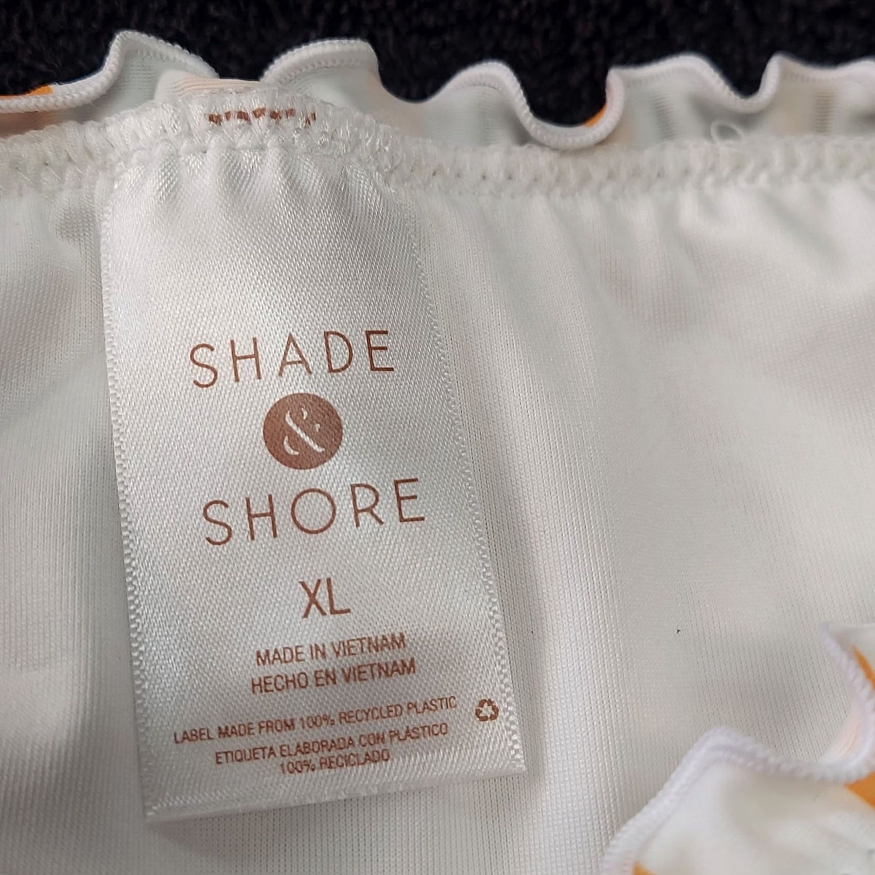 Vintage Shade & Shore Womens XL Orange White Stripe Bikini Bottoms Swimwear Size 40" / US 18 - 3 Thumbnail