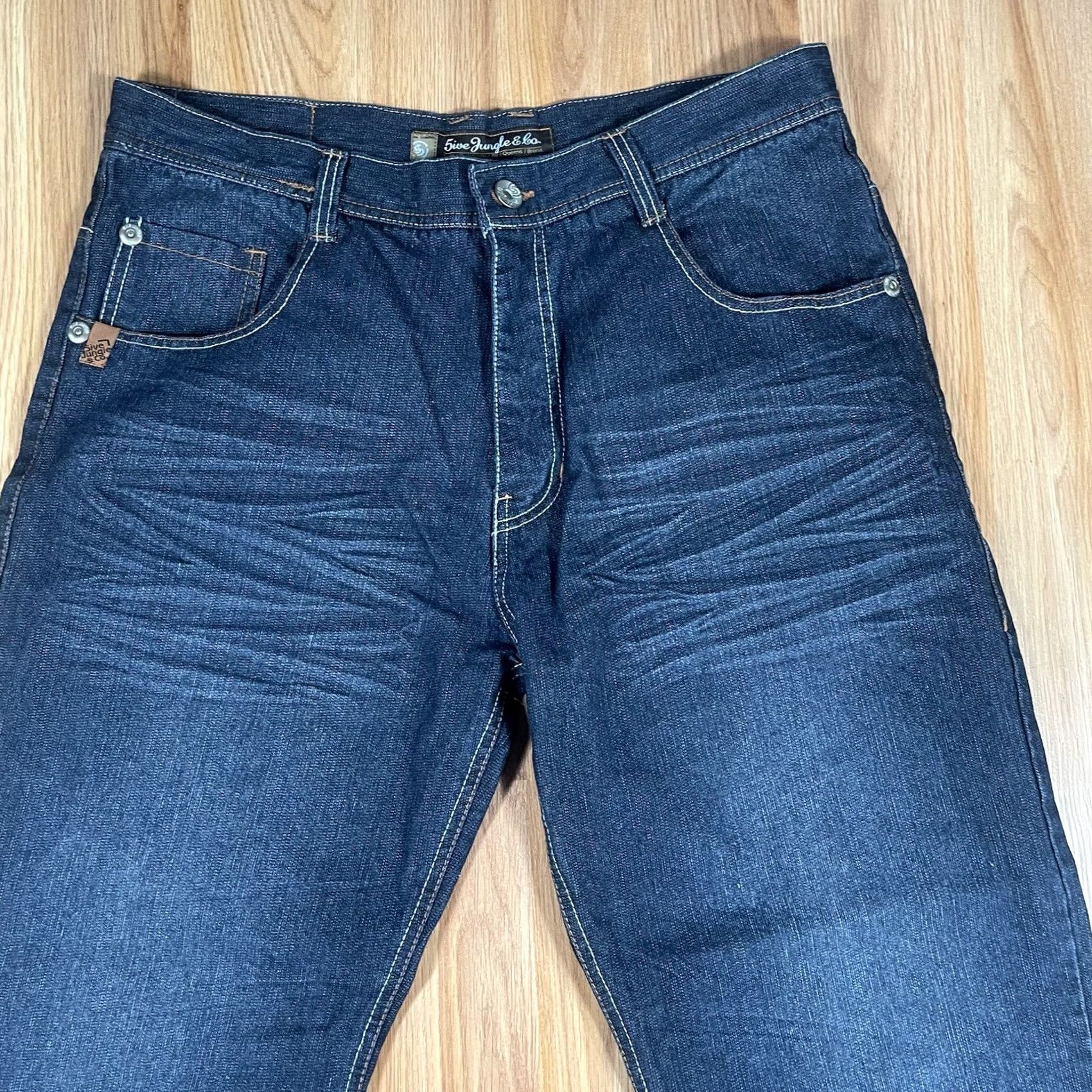 Denime 5ive Jungle & Co. Jeans Men’s Size 38Wx32L Straight Leg Blue Wash Denim Long Size US 38 / EU 54 - 2 Thumbnail